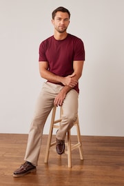 Red Burgundy Slim Fit Essential Crew Neck T-Shirt - Image 2 of 5