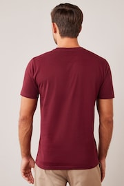 Red Burgundy Slim Fit Essential Crew Neck T-Shirt - Image 3 of 5