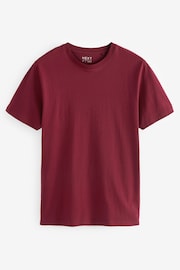 Red Burgundy Slim Fit Essential Crew Neck T-Shirt - Image 5 of 5