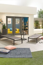 Nova Outdoor Living Grey Milano Sunlounger And Side Table Set - Image 2 of 4