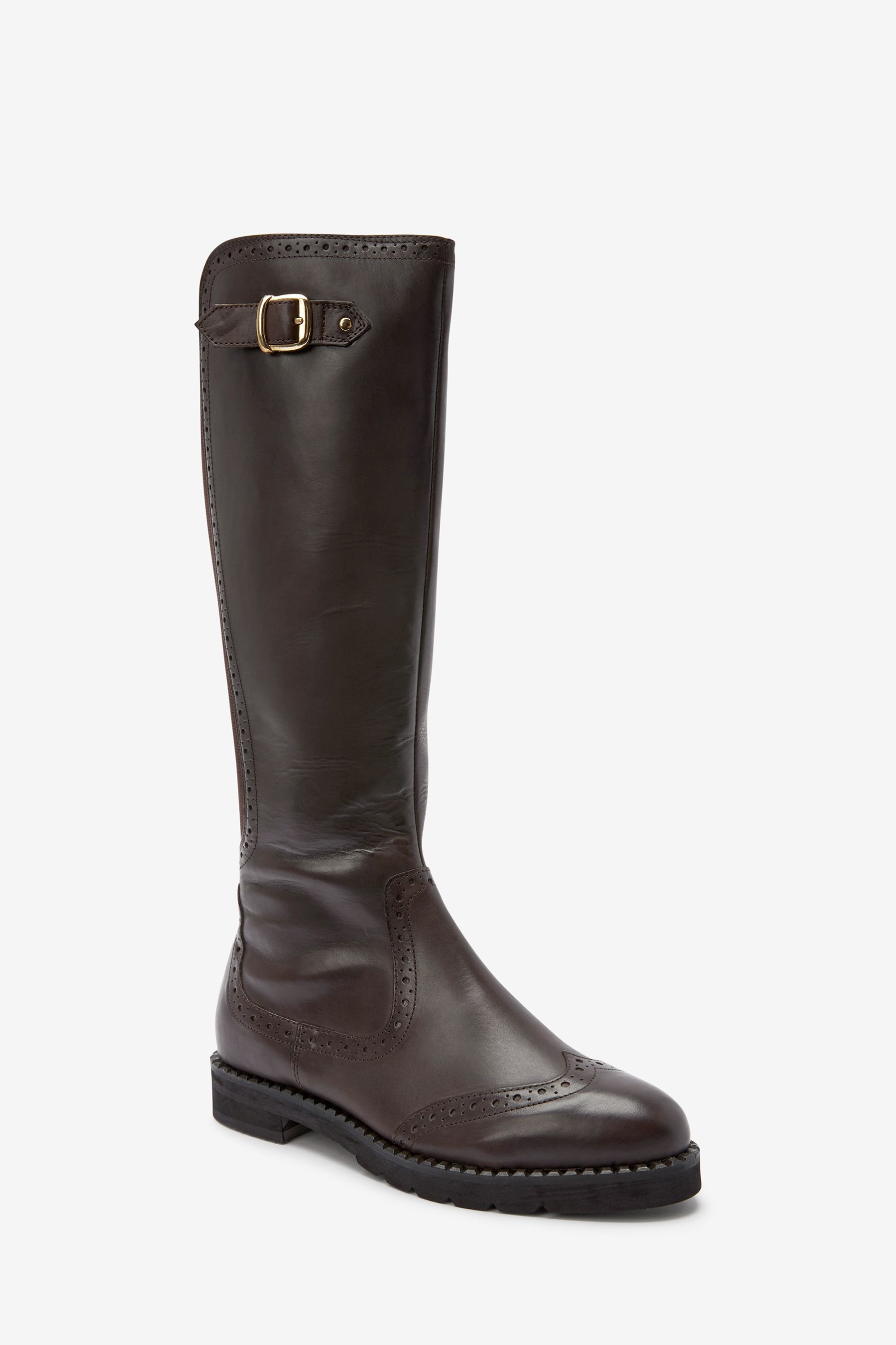 Brogue knee high boots hotsell