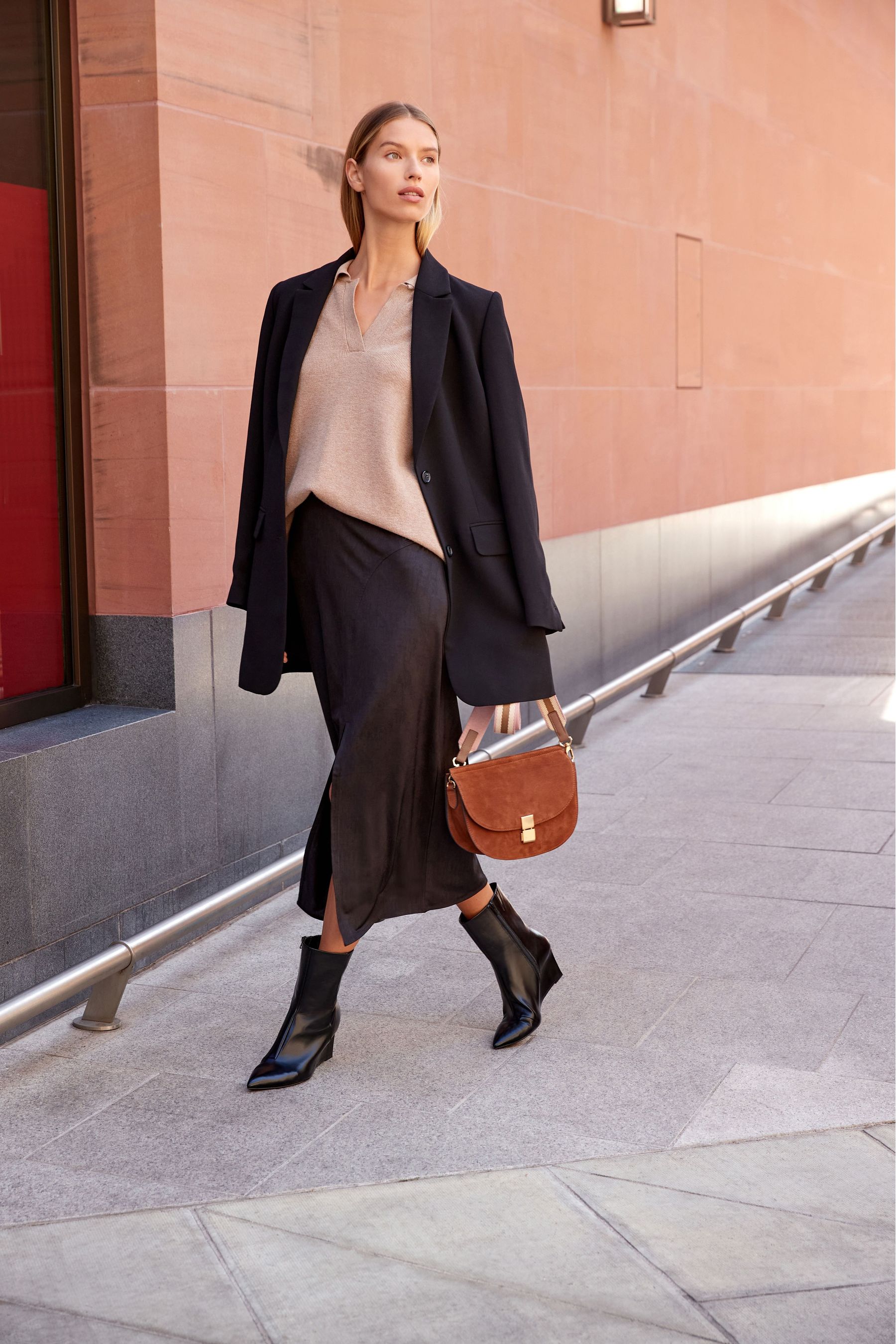 Buy Black Forever Comfort Pointed Toe Wedge Boots from Next Luxembourg