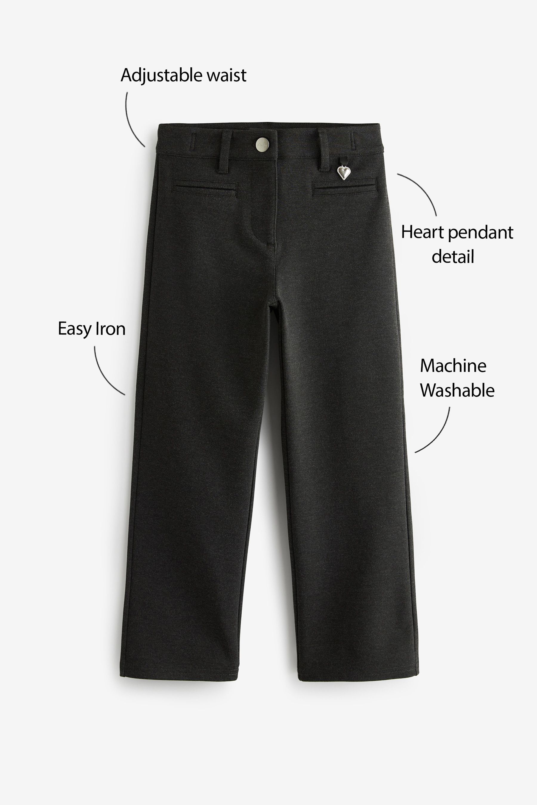 Buy Clarks Grey Bootcut Girls Ponte School Trousers from Next Luxembourg