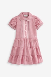 Clarks Red Clarks Gingham School Dress and Scrunchie Set - Image 7 of 11
