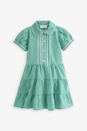 Clarks Green Clarks Gingham School Dress and Scrunchie Set - Image 6 of 10