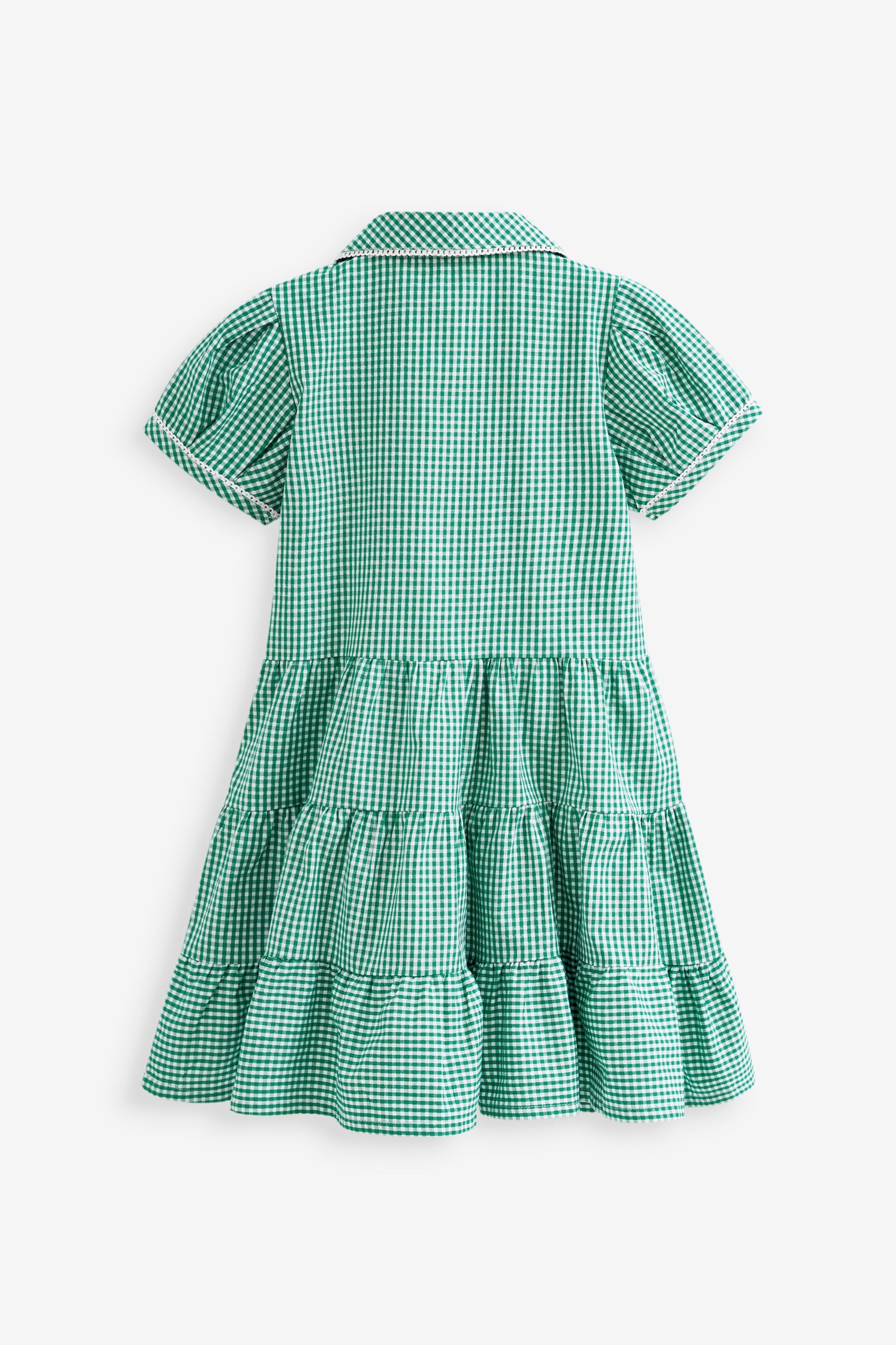 Clarks Green Clarks Gingham School Dress and Scrunchie Set - Image 7 of 10