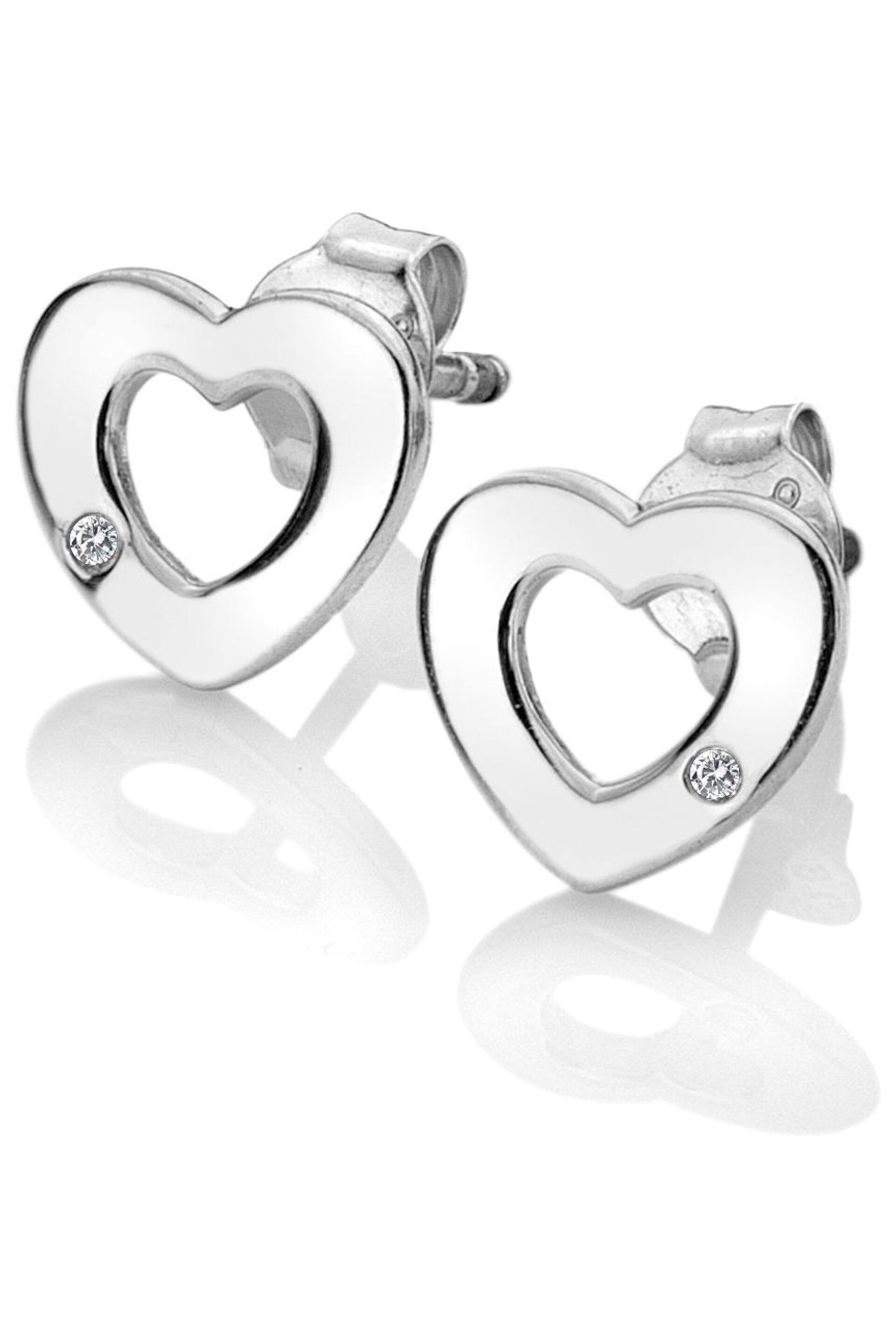 Hot Diamonds Silver Plated Diamond Amulet Heart Earrings - Image 1 of 3