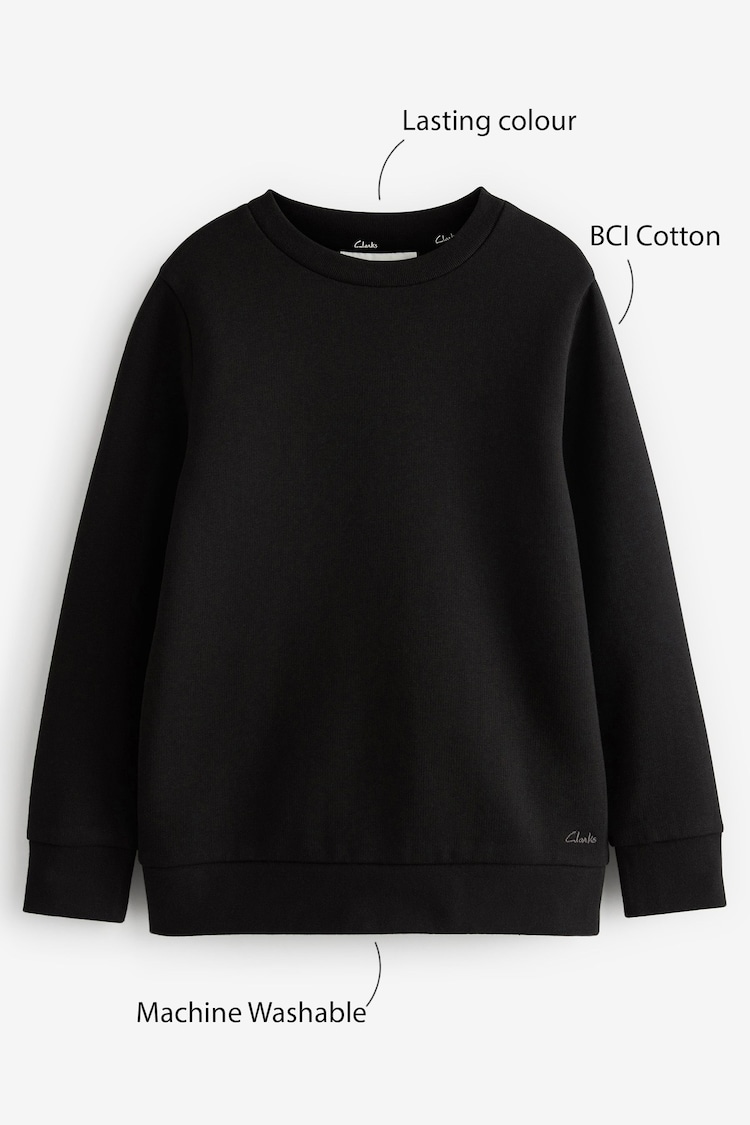 Clarks Black Boys School Long Sleeve Sweat Top - Image 11 of 11