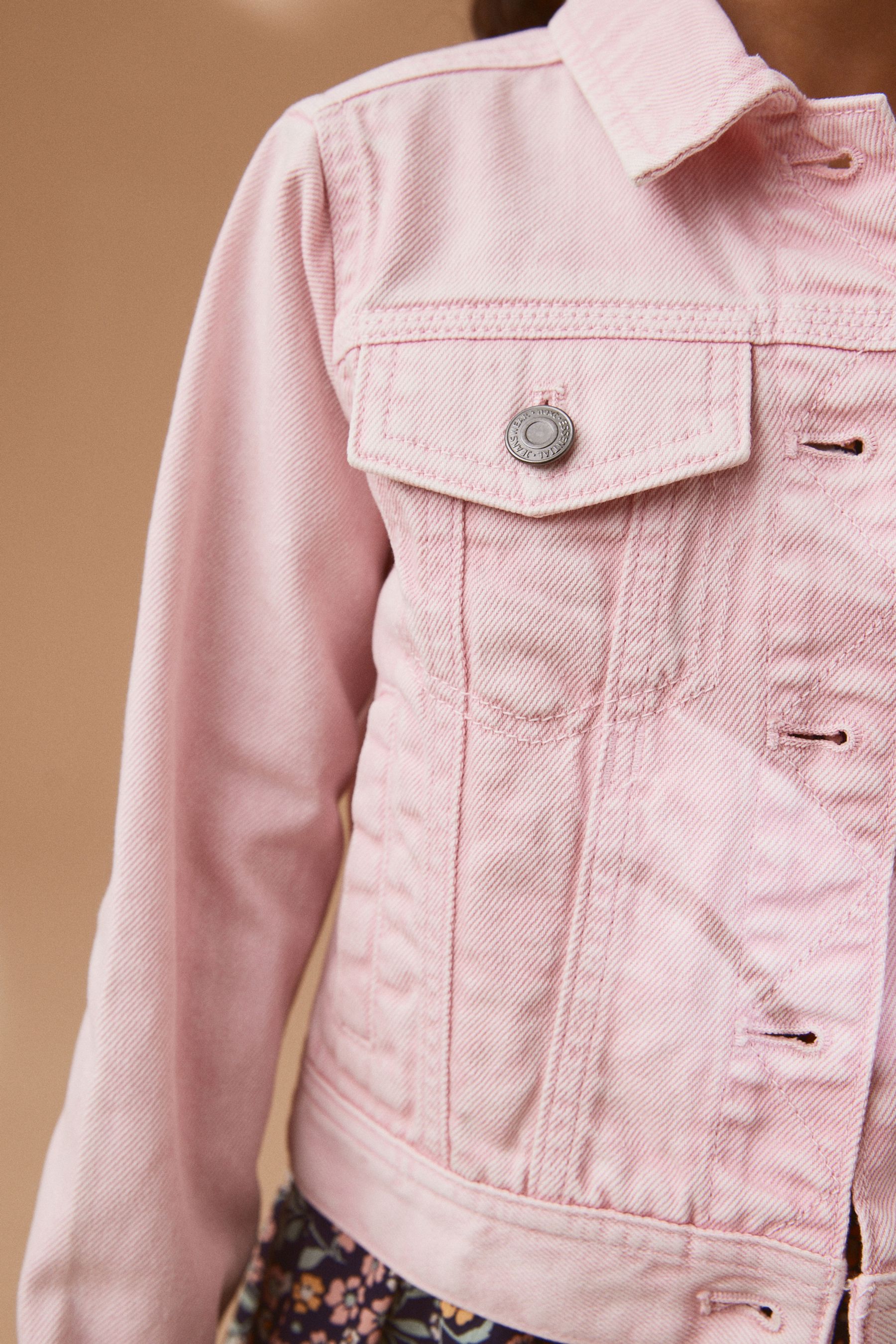 Next pink denim jacket shop