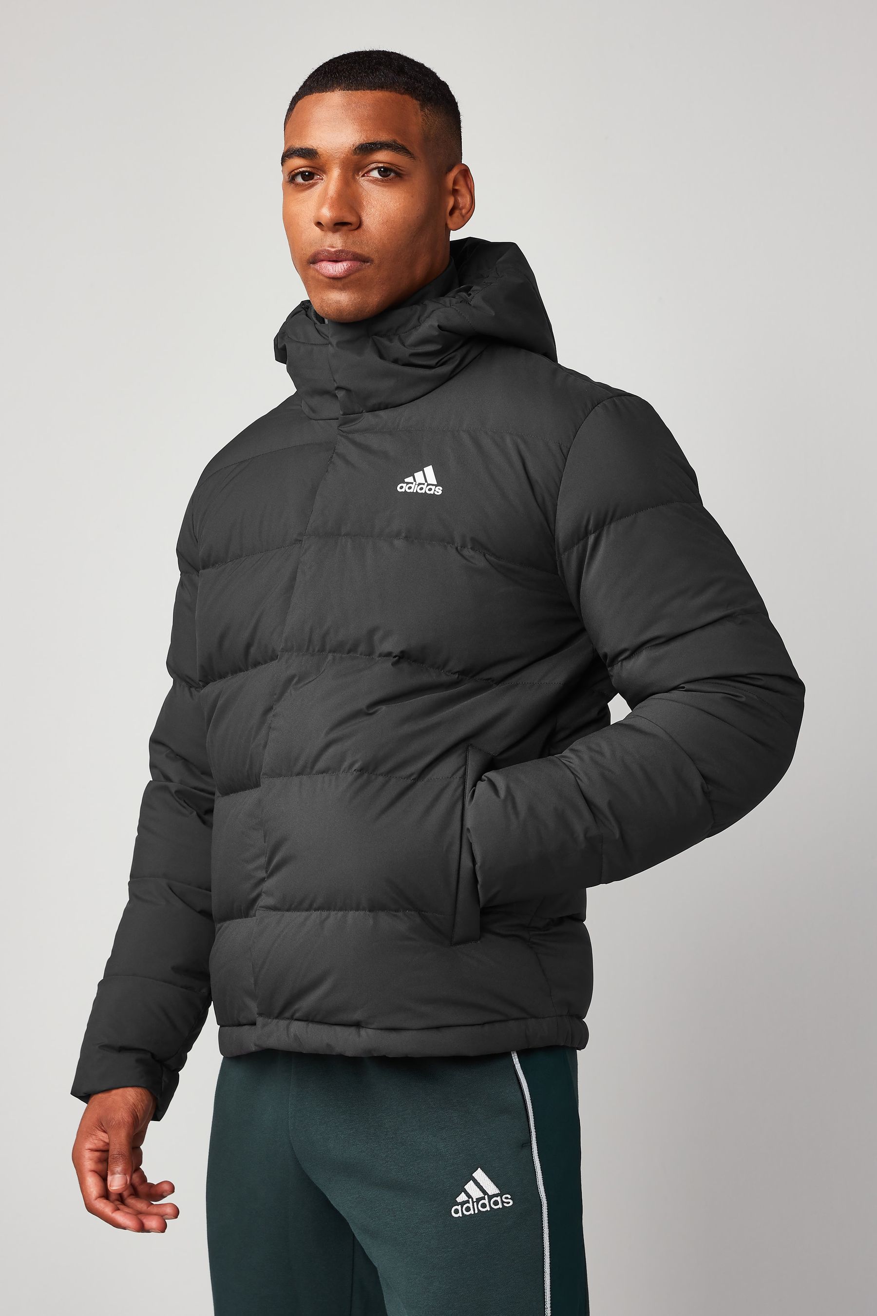 Buy adidas Black Helionic Hooded Down Jacket from Next Luxembourg