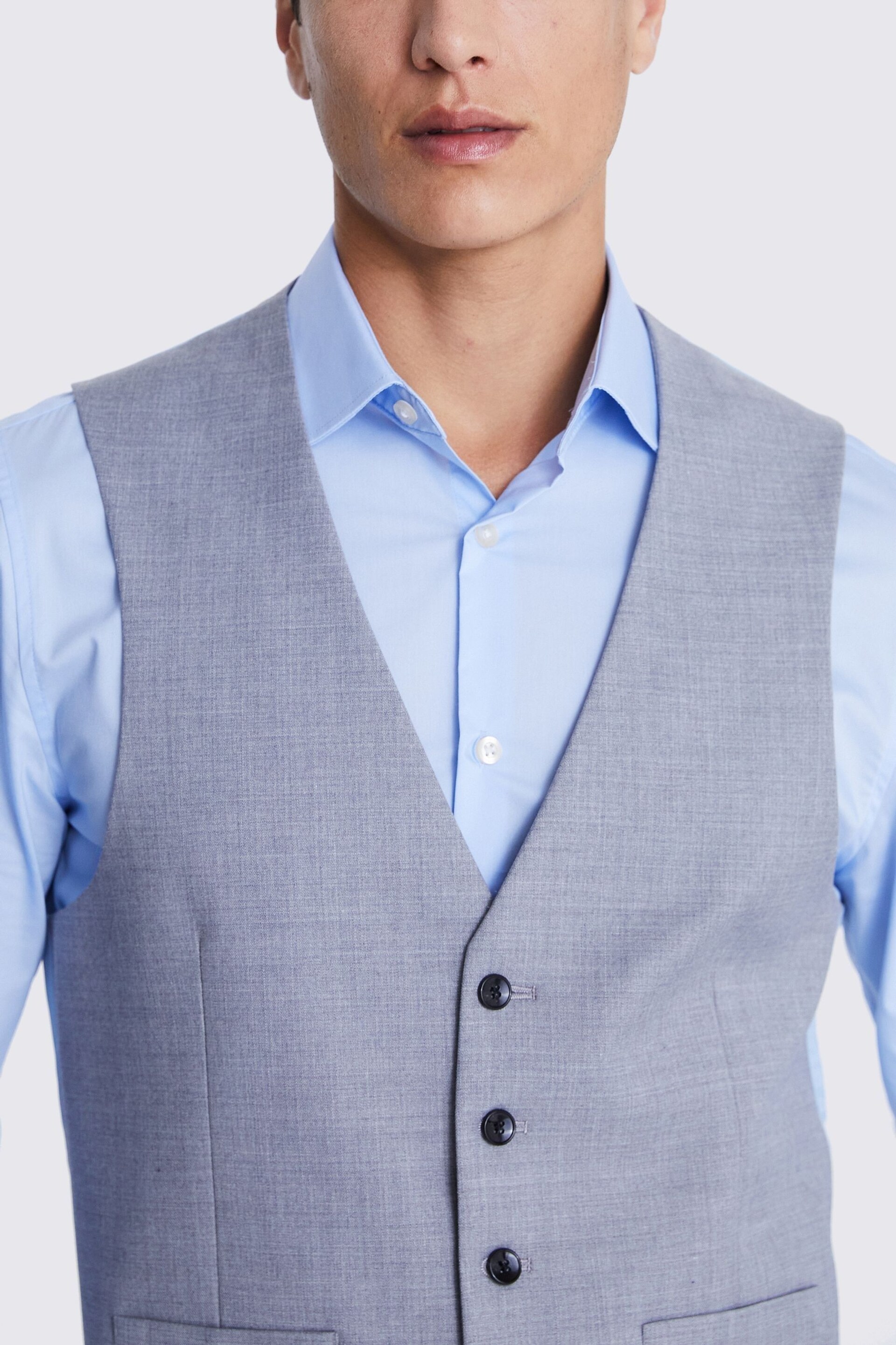 MOSS Grey Stretch Suit: Waistcoat - Image 3 of 3