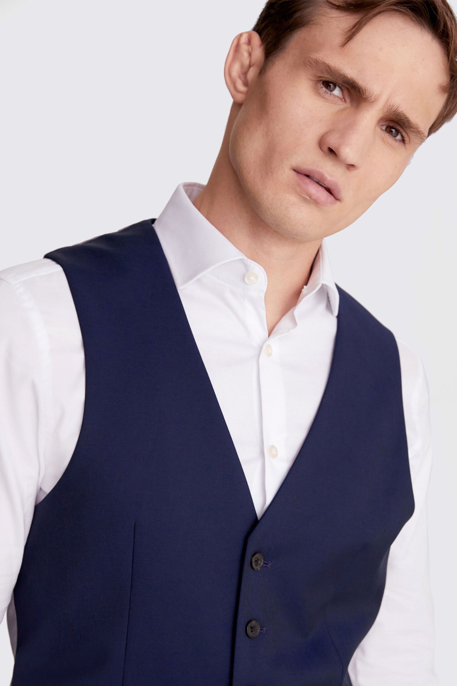 MOSS Ink Blue London Suit: Waistcoat - Image 3 of 3