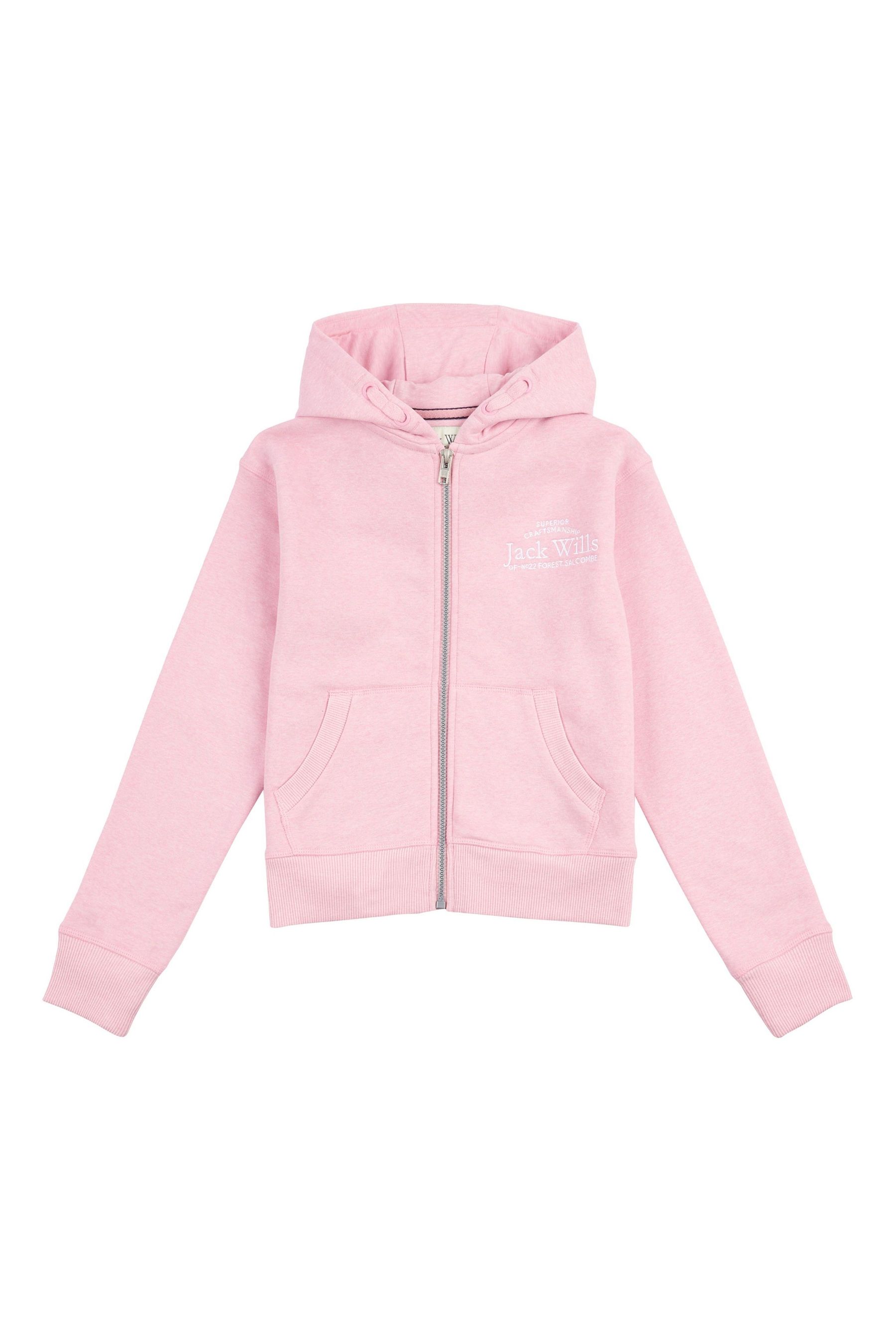 Buy Jack Wills Pink Nellie Zip Hoodie from Next Luxembourg