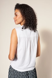 White Stuff White Flowing Grasses Jersey Sleeveless Shirt - Image 2 of 7