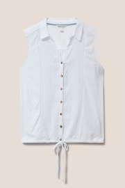 White Stuff White Flowing Grasses Jersey Sleeveless Shirt - Image 5 of 7