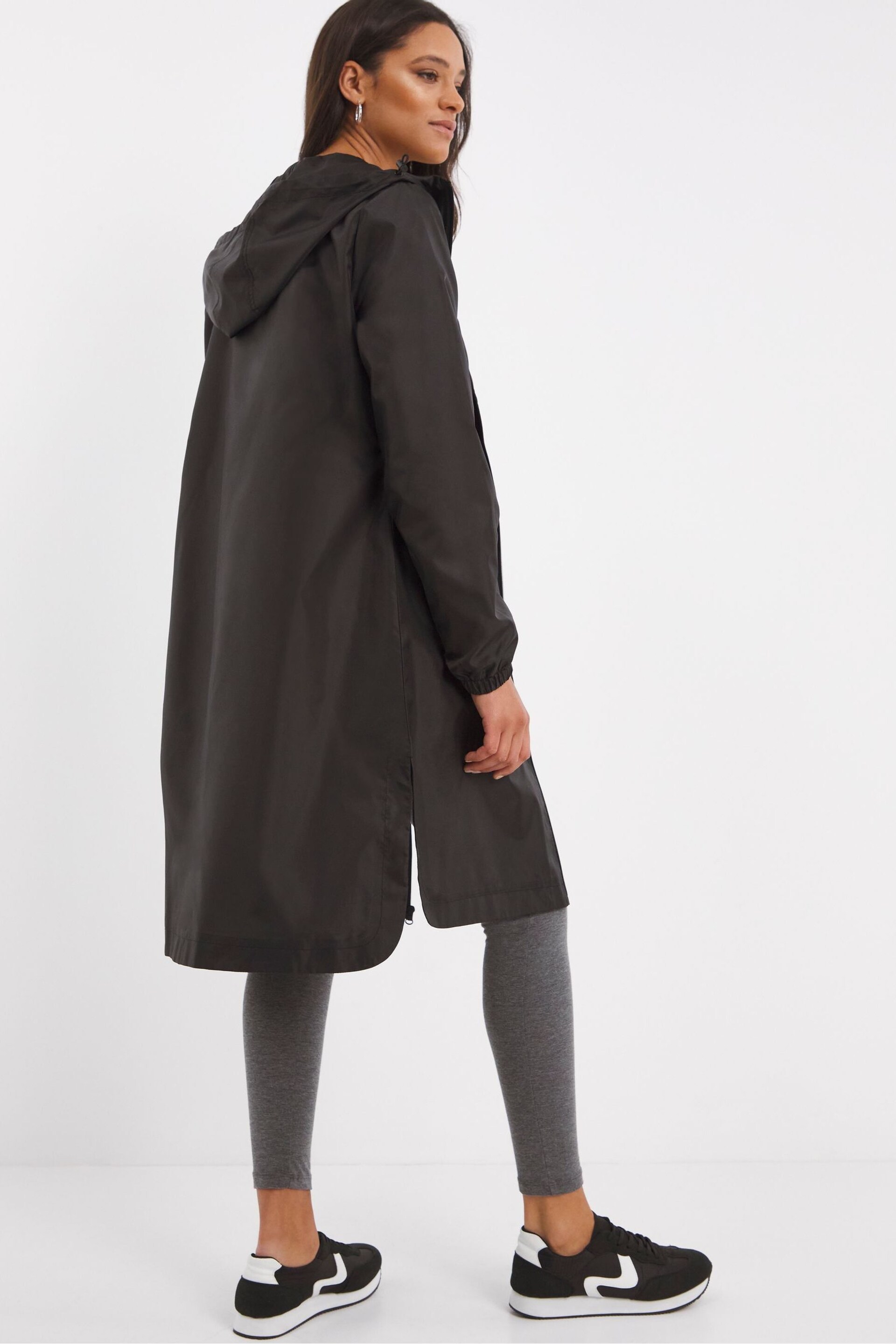 Simply Be Black Longline Packaway Trench Jacket - Image 2 of 4