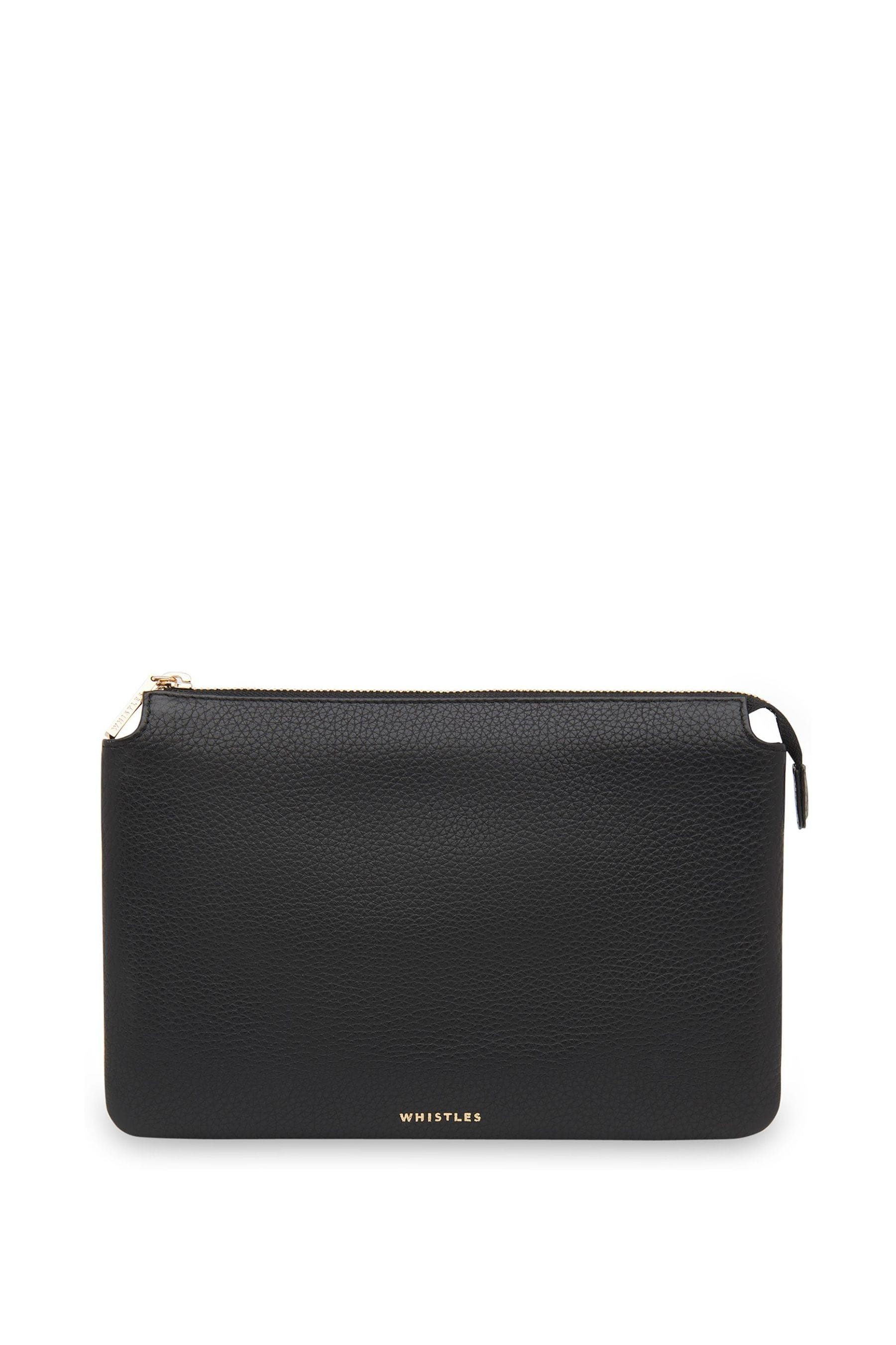 Whistles Black Elita Double Pouch Clutch ONE Womens