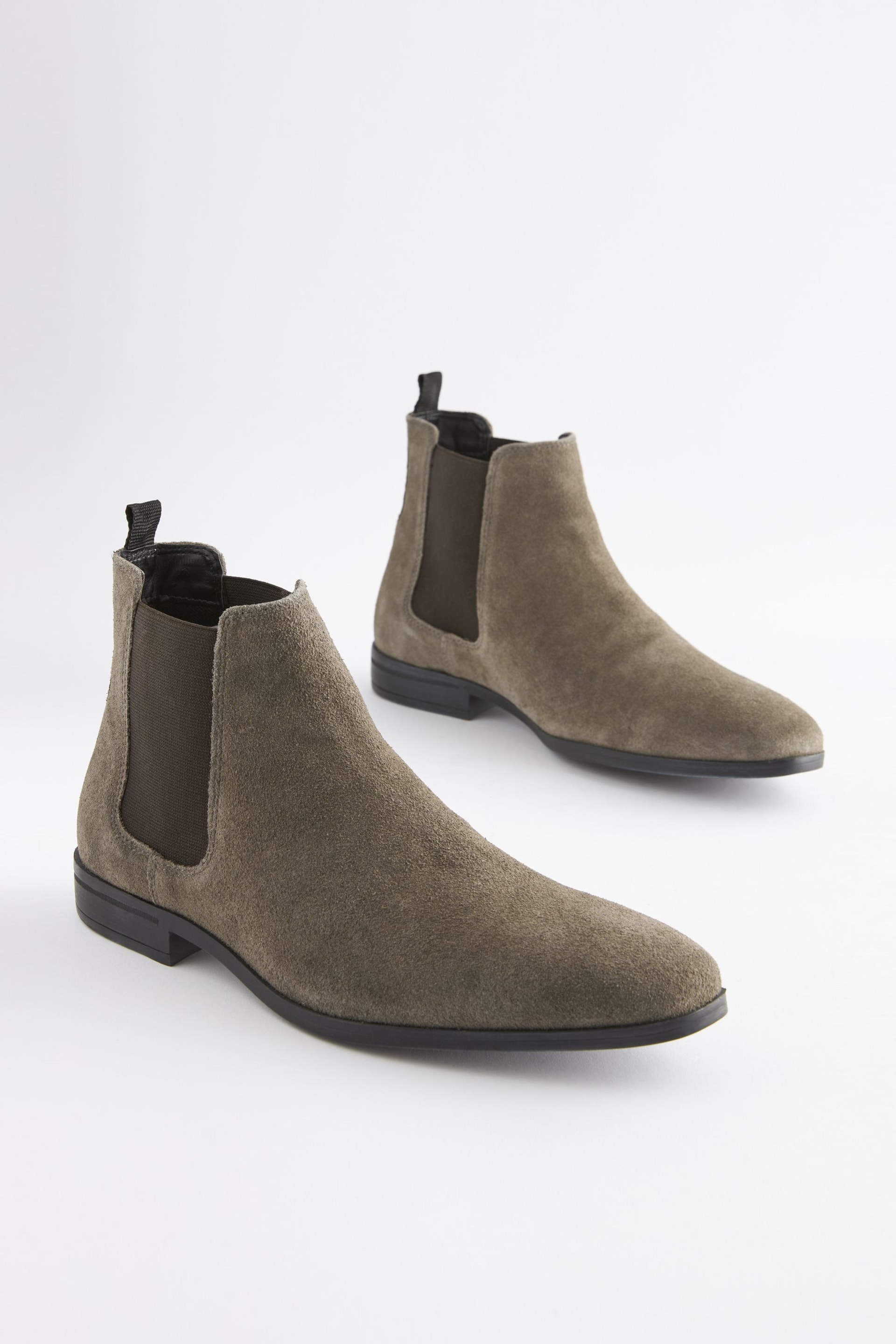 Grey Suede Chelsea Boots - Image 3 of 7