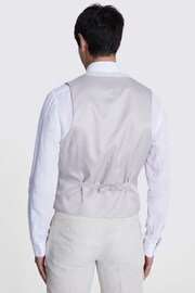 MOSS Stone Grey Slim Fit Stone Puppytooth Linen Waistcoat - Image 2 of 3