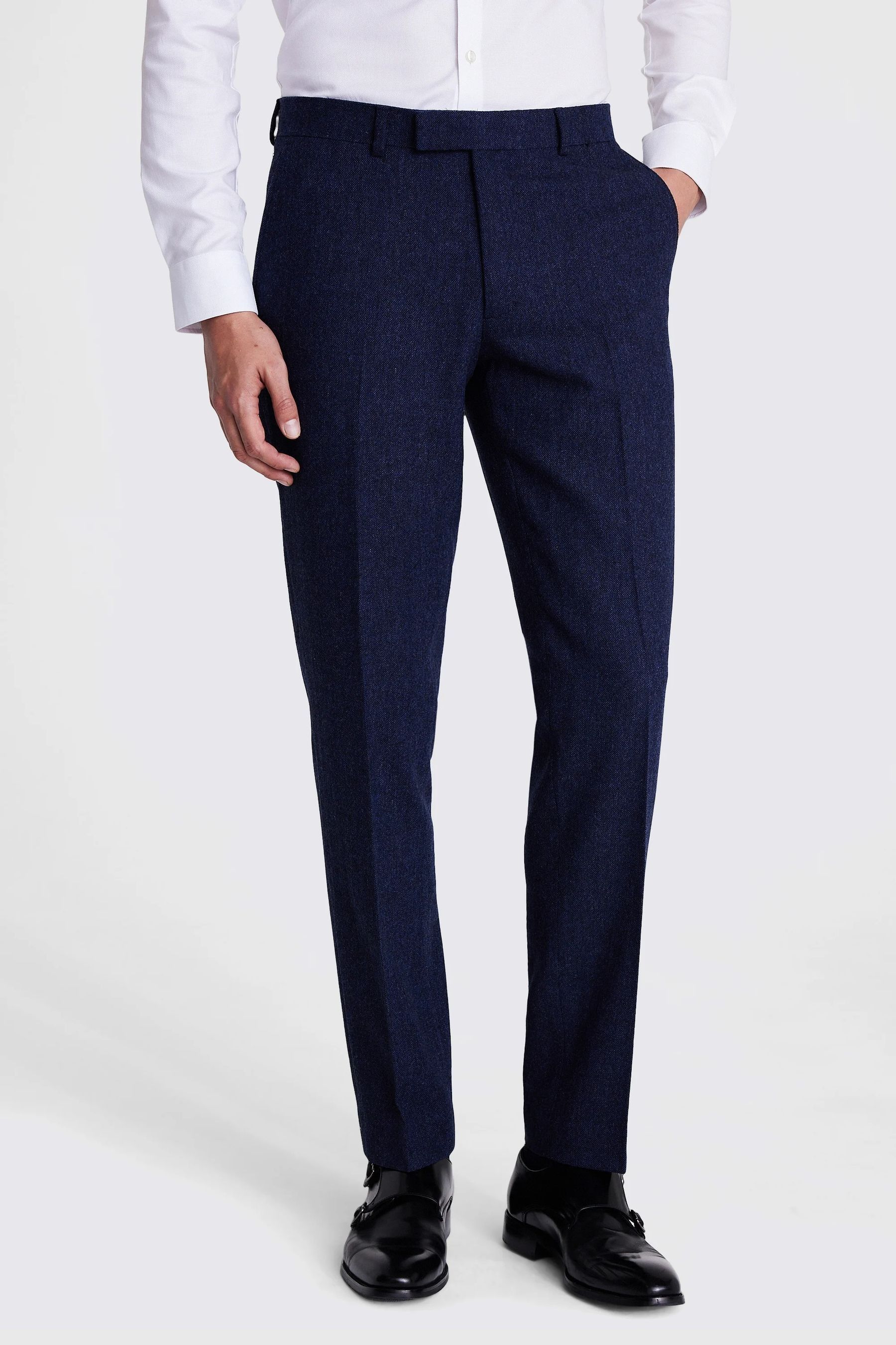 Buy MOSS Blue Slim Fit Donegal Suit Trousers from Next Luxembourg