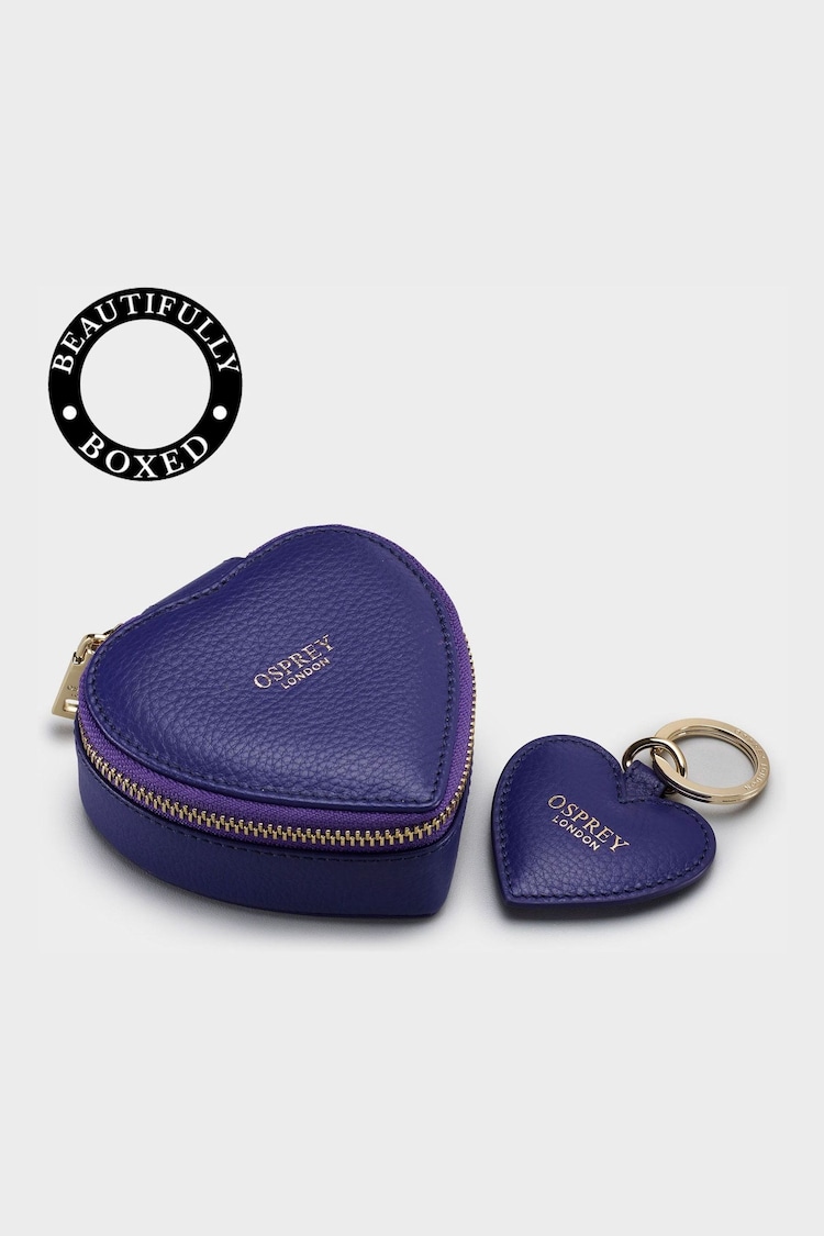 OSPREY LONDON The Tilly Heart Leather Trinket and Keyring Gift Set - Image 2 of 5