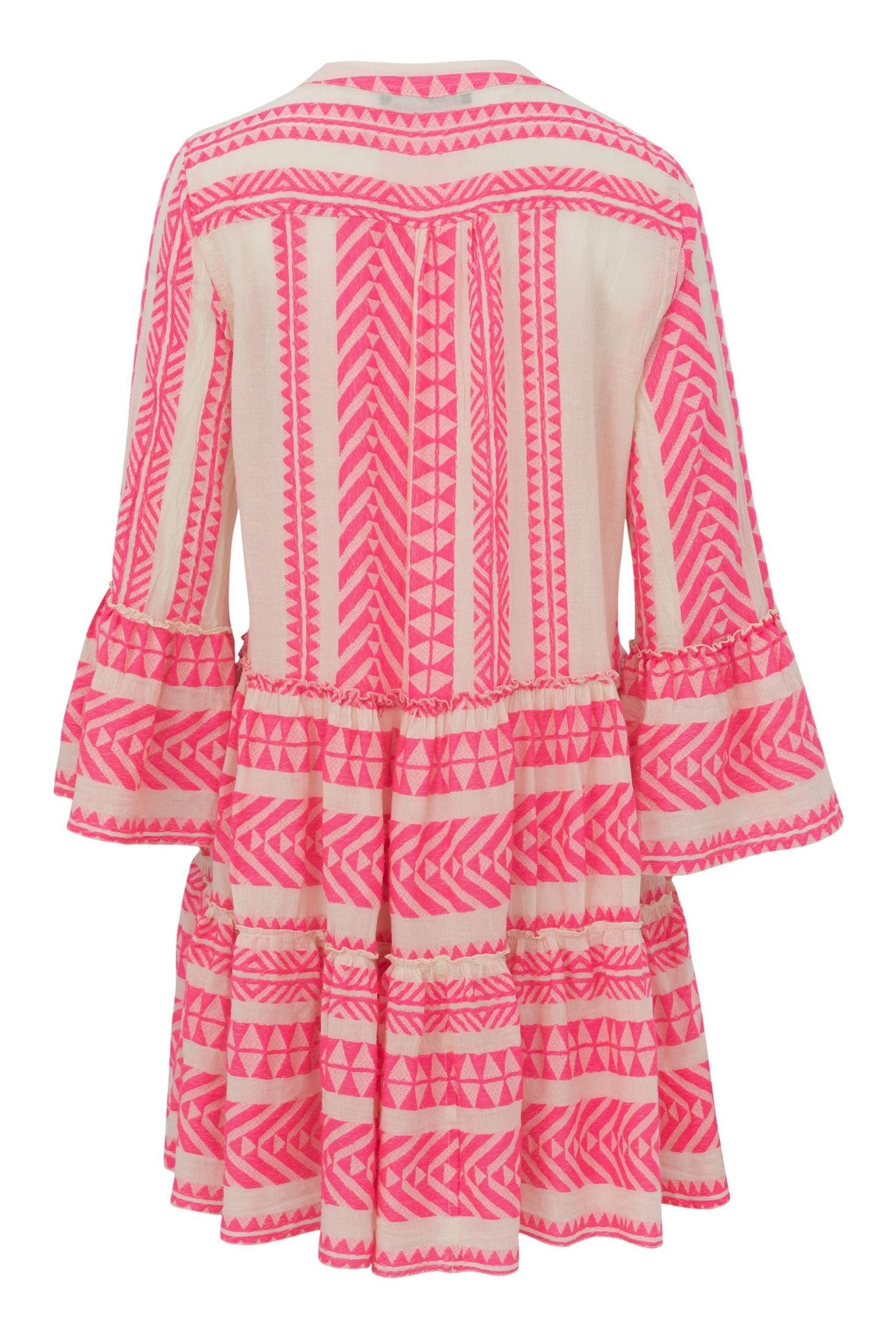 Buy Devotion Twins White Pink Ella Embroidered Short Dress from Next Luxembourg
