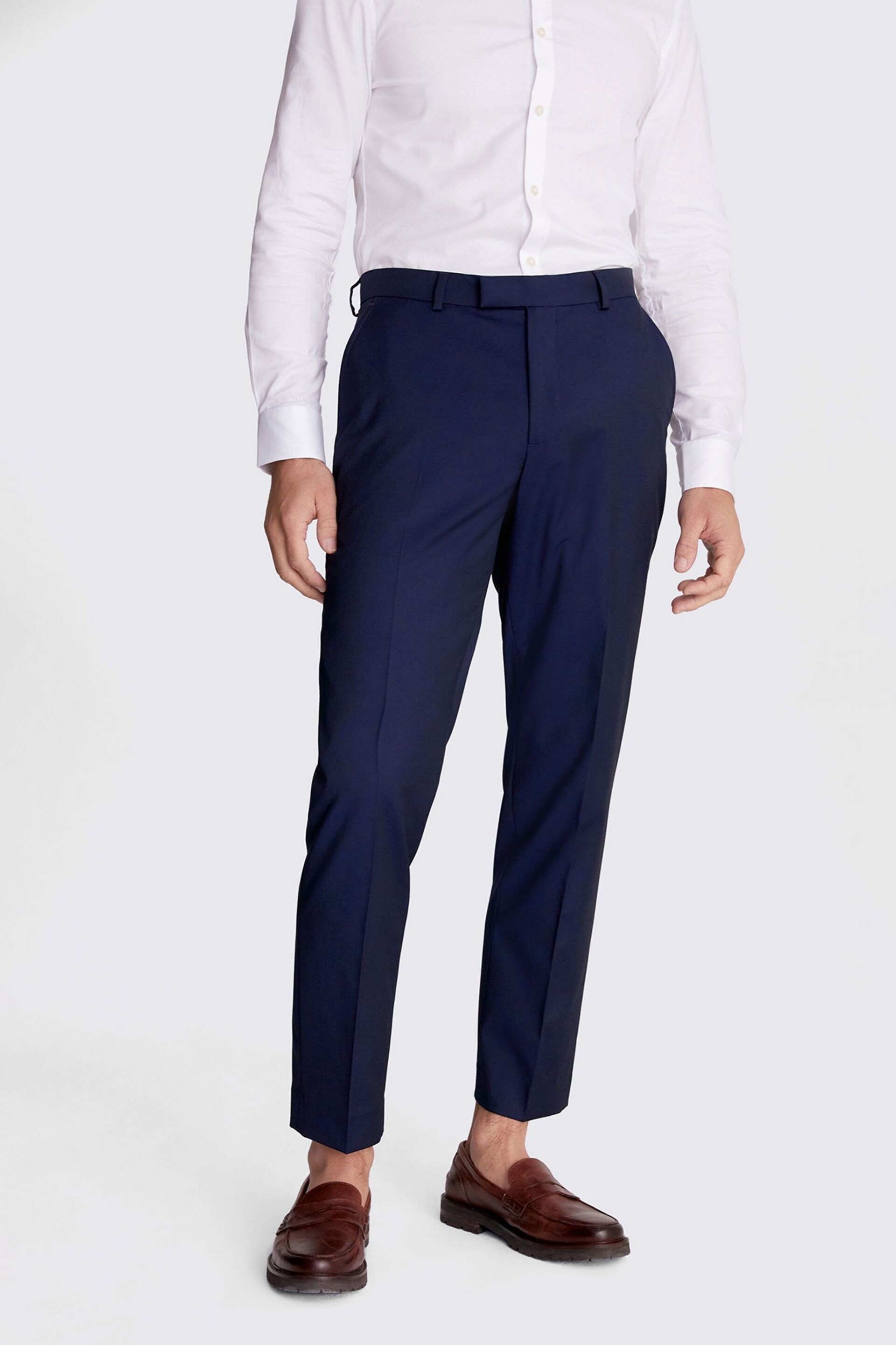 MOSS Ink Blue Stretch Suit: Trousers - Image 1 of 3
