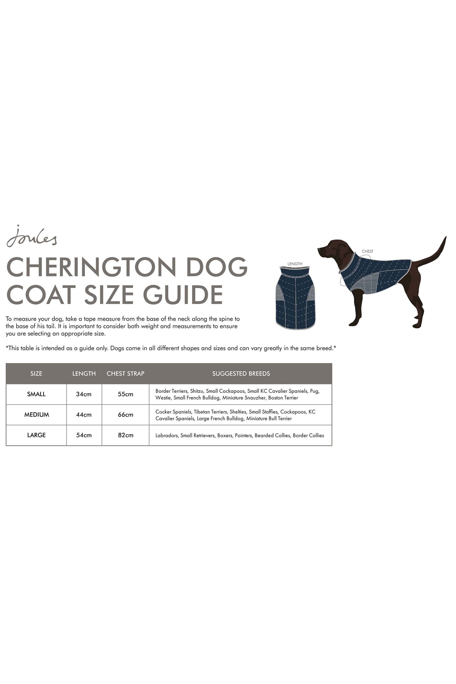 Joules Blue Chevron Padded Quilted Dog Coat - Image 4 of 4