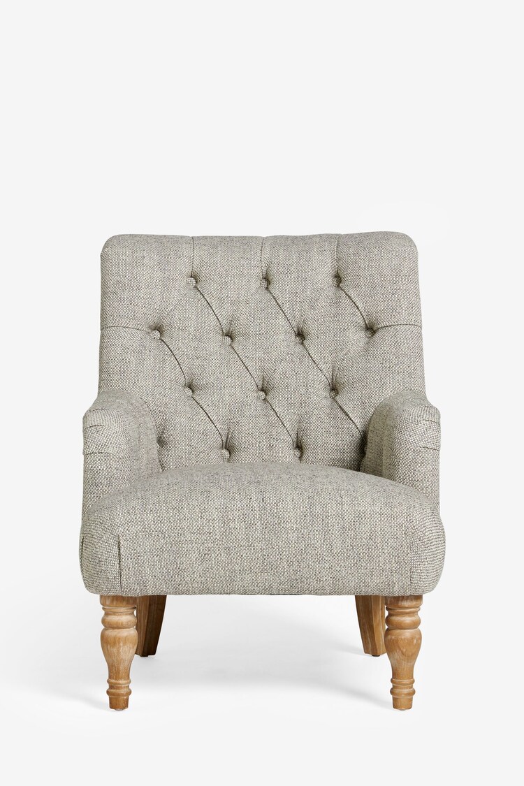 Chunky Weave Dove Grey Collection Luxe Wolton Highback Accent Chair - Image 2 of 10