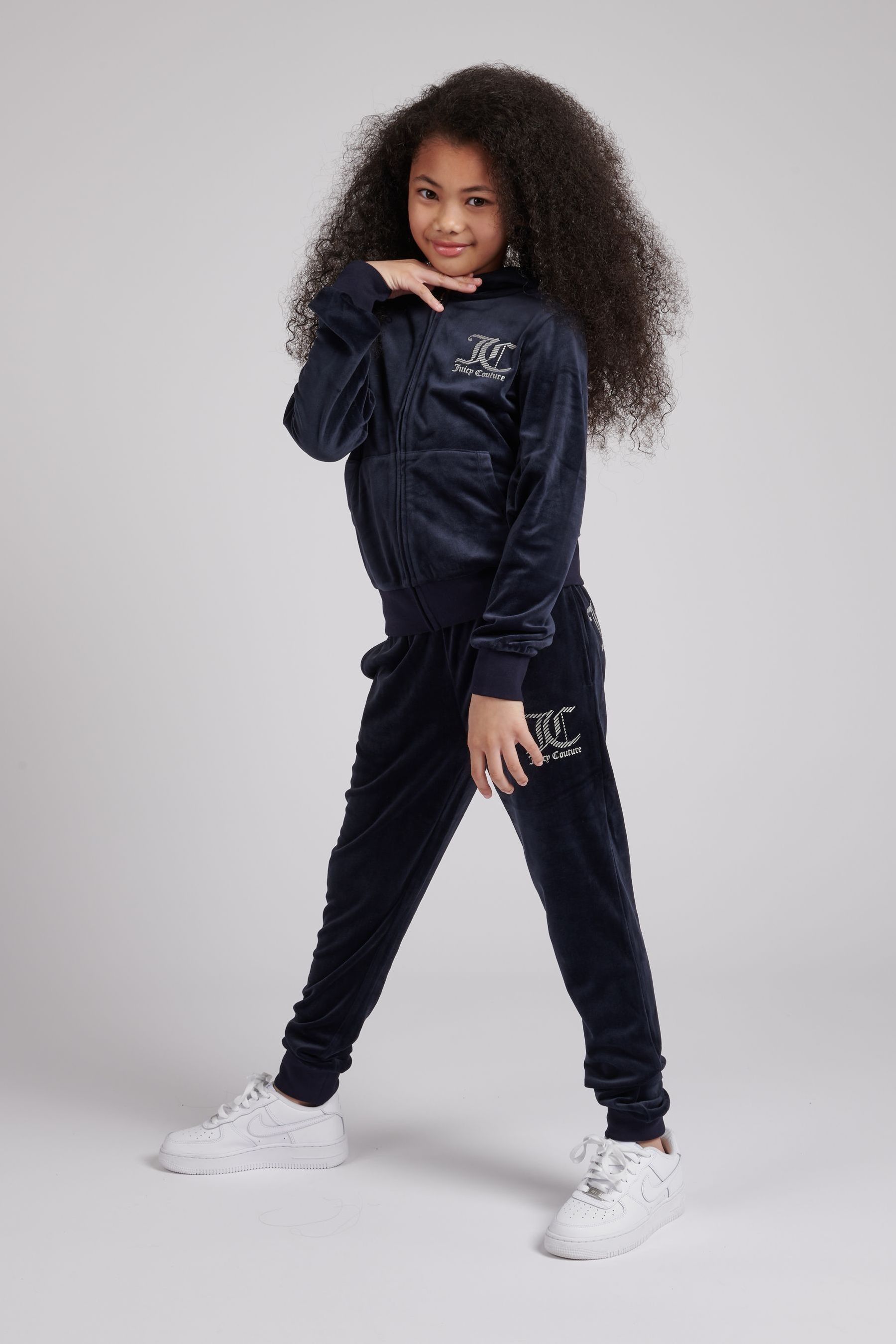 Nike blue velour zip thru tracksuit store