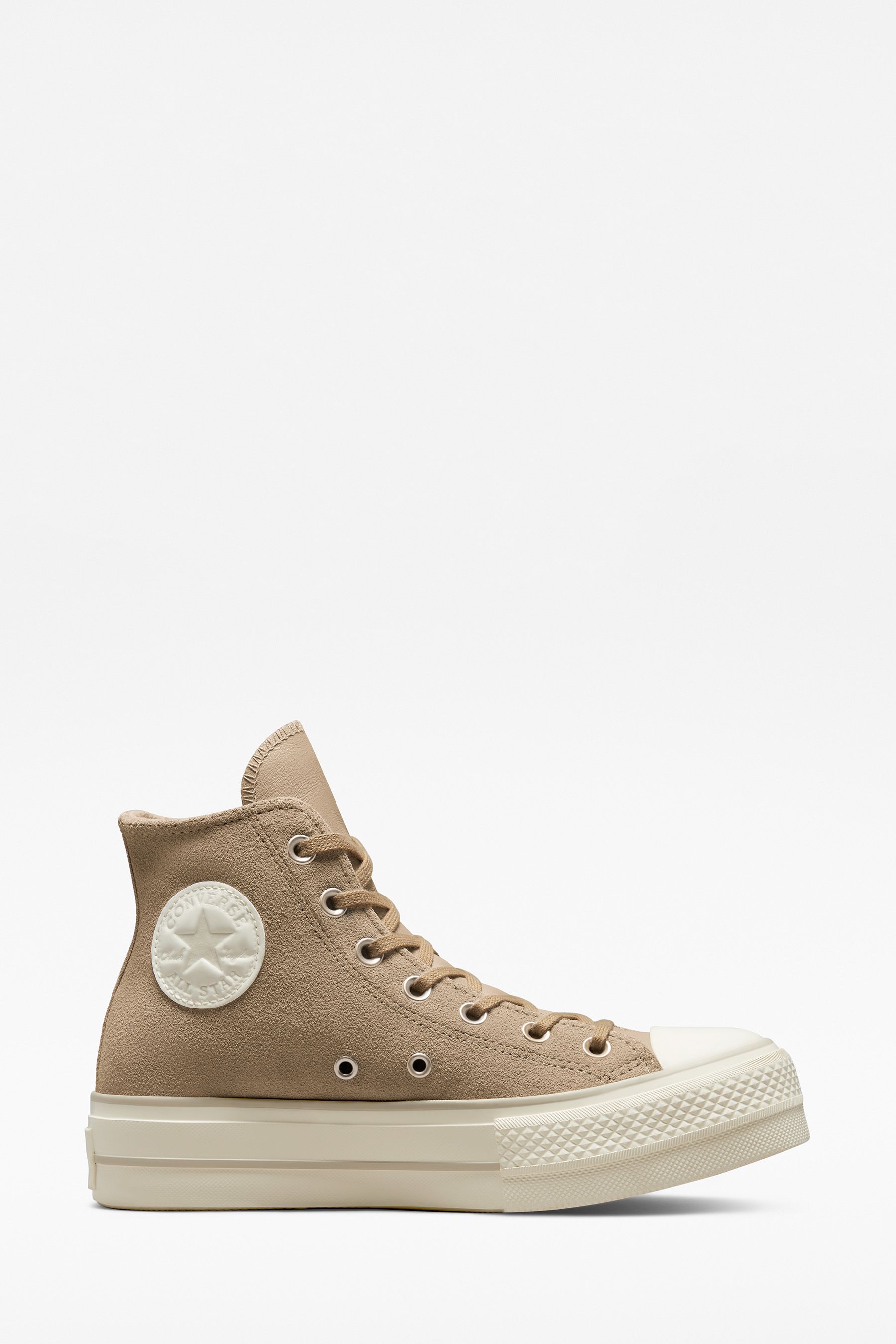 Buy Converse Beige Lift Suede High Top Trainers from Next Luxembourg