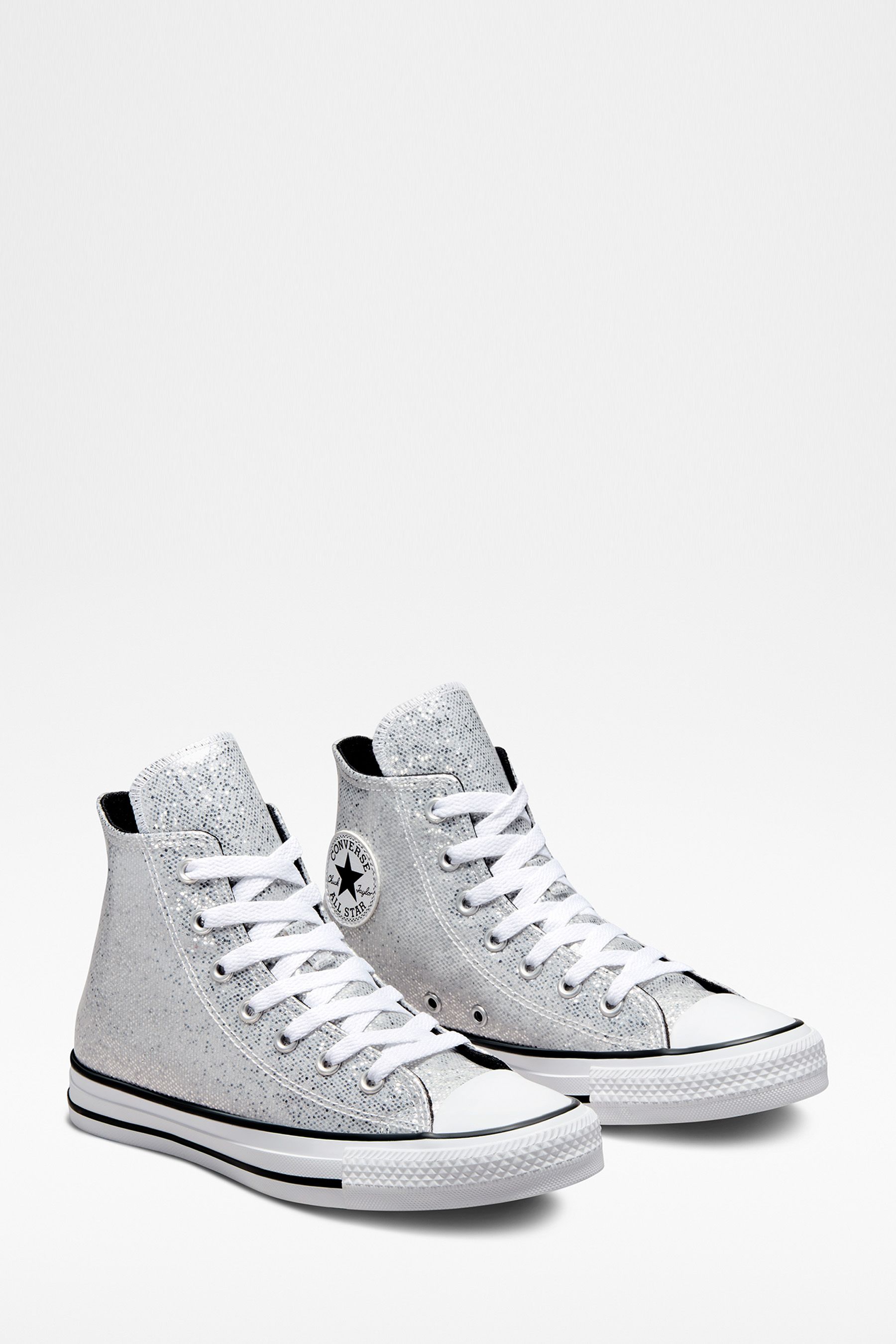 Buy Converse Silver Metallic Chuck Taylor High Top Youth Trainers from Next Luxembourg