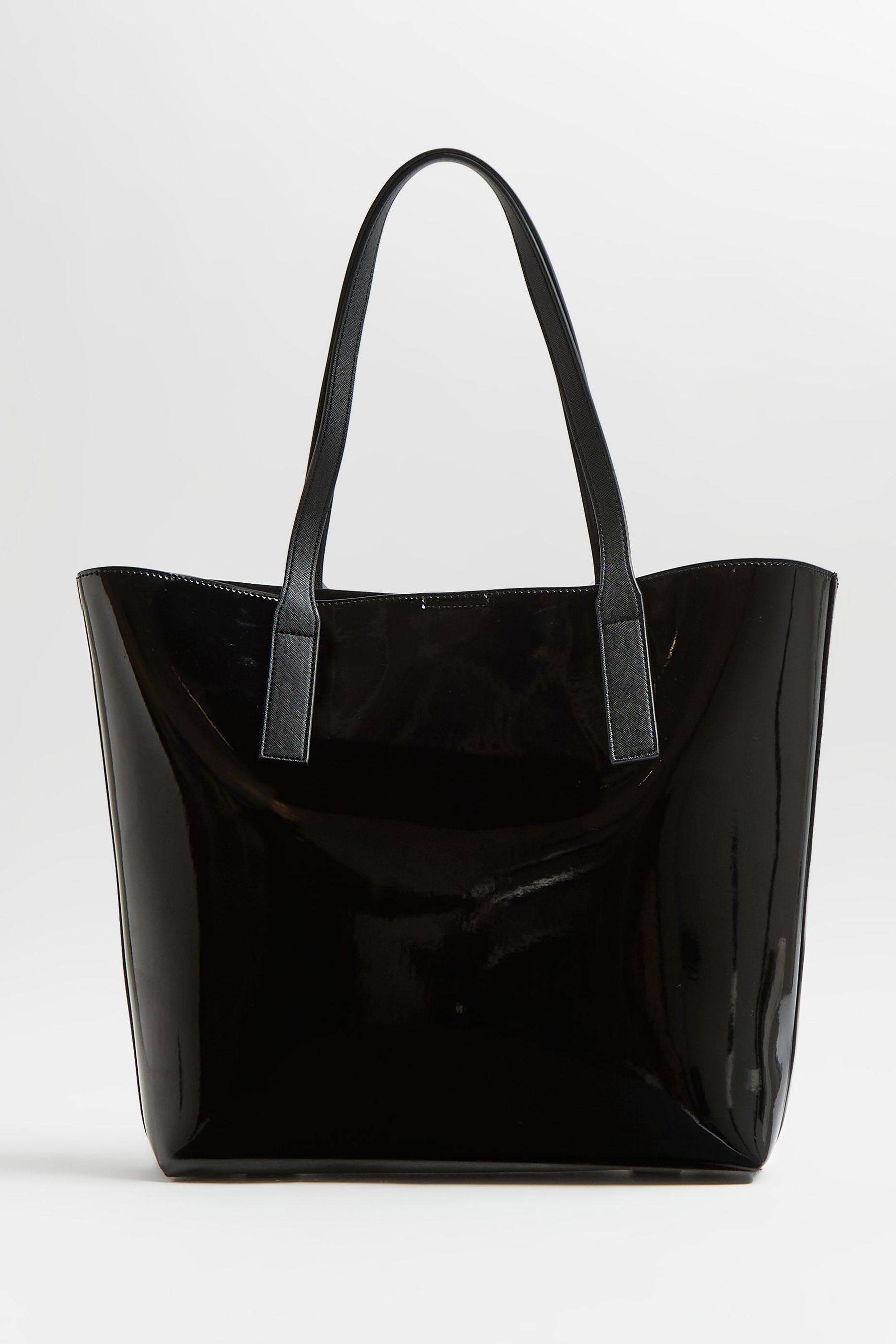 Buy River Island Black Embossed Patent Shopper Bag from the Next UK online shop