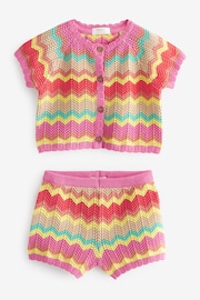 Ecru Marl Knitted Top And Short Set (3mths-7yrs) - Image 4 of 5
