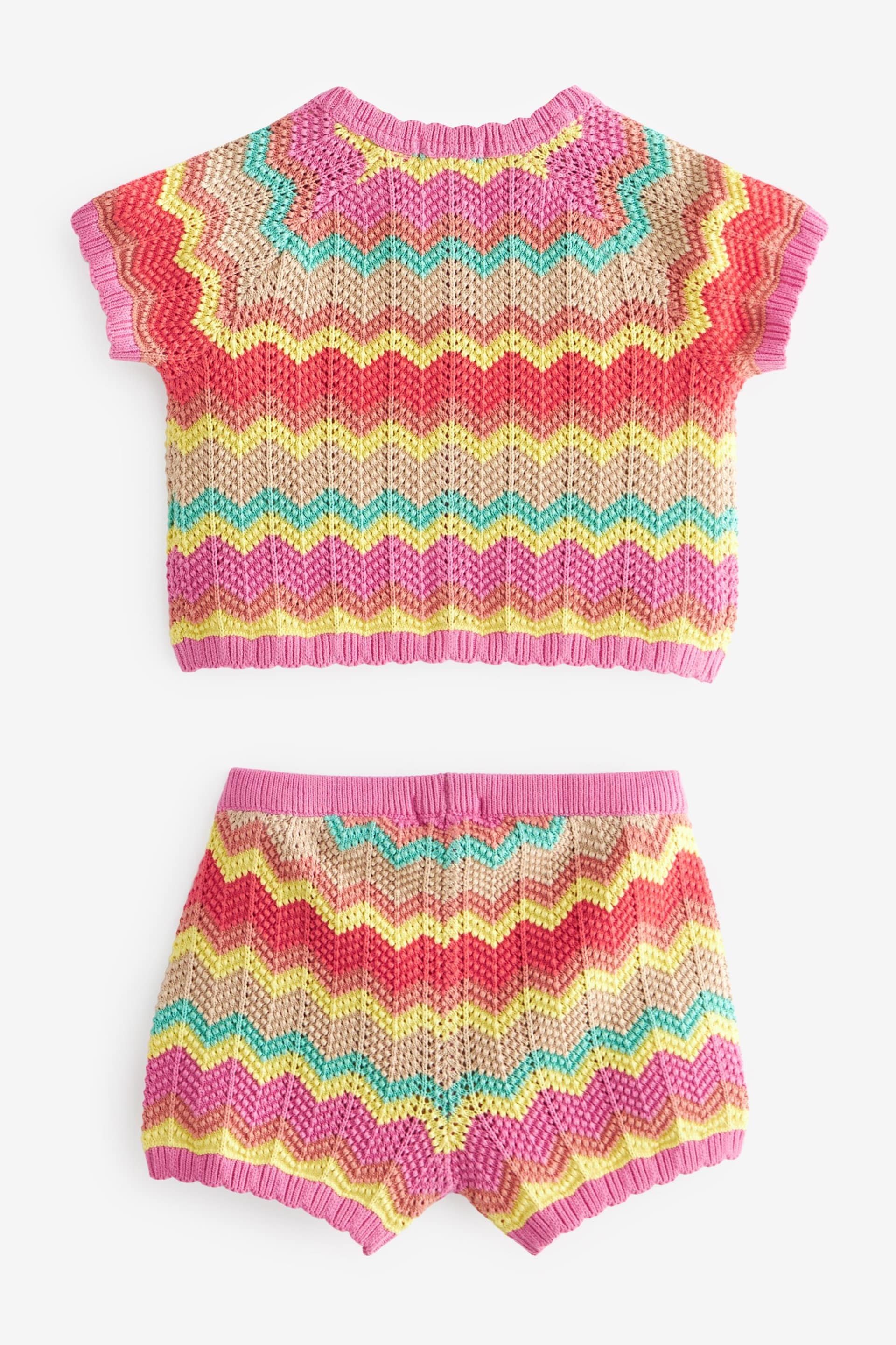 Ecru Marl Knitted Top And Short Set (3mths-7yrs) - Image 5 of 5