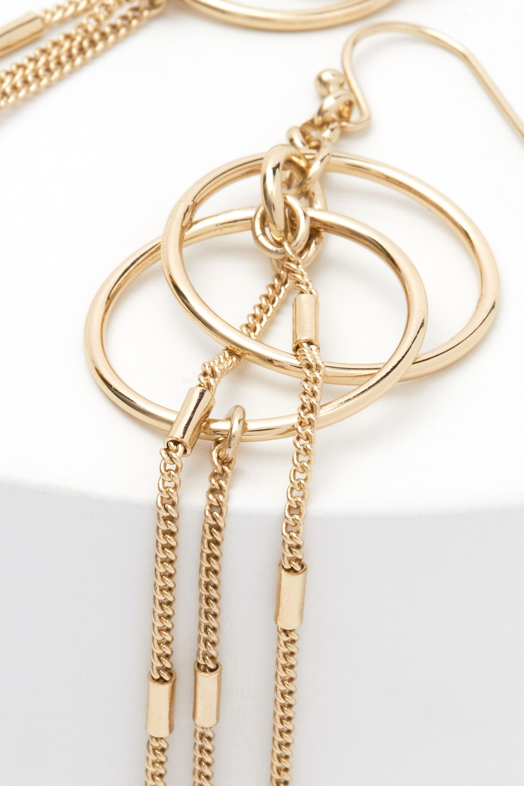 Buy Gold Tone Circle Chain Drop Earrings from Next Luxembourg