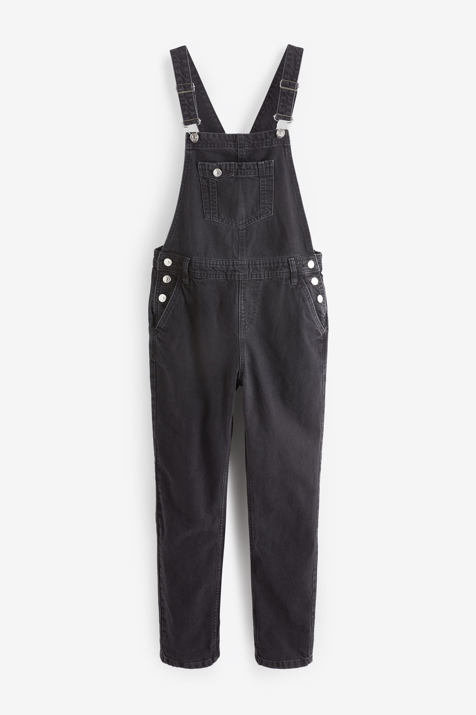 Girls black denim dungarees sale