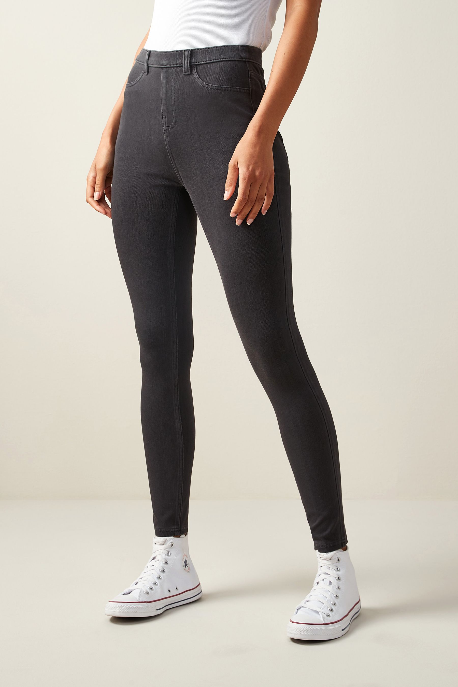 Buy Dark Grey Jersey Denim Leggings from Next Luxembourg