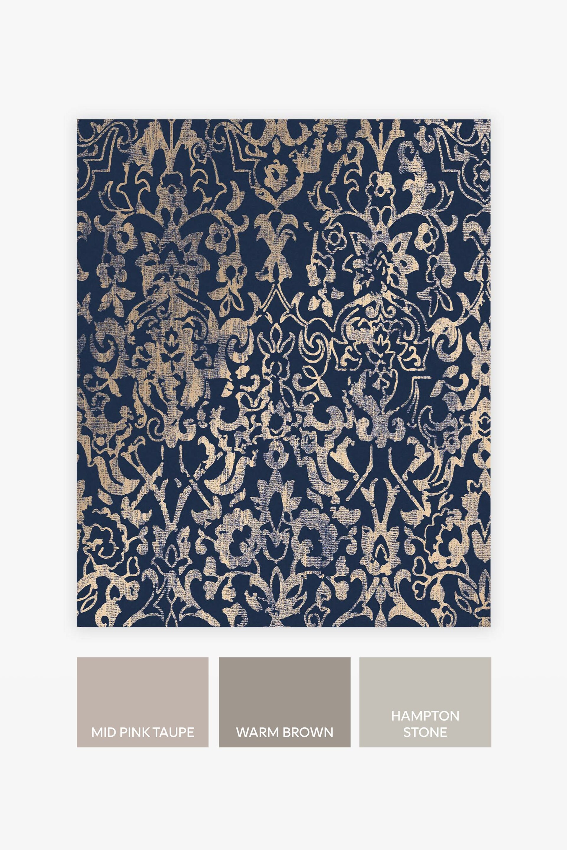 Blue Next Majestic Damask Wallpaper Wallpaper - Image 3 of 4