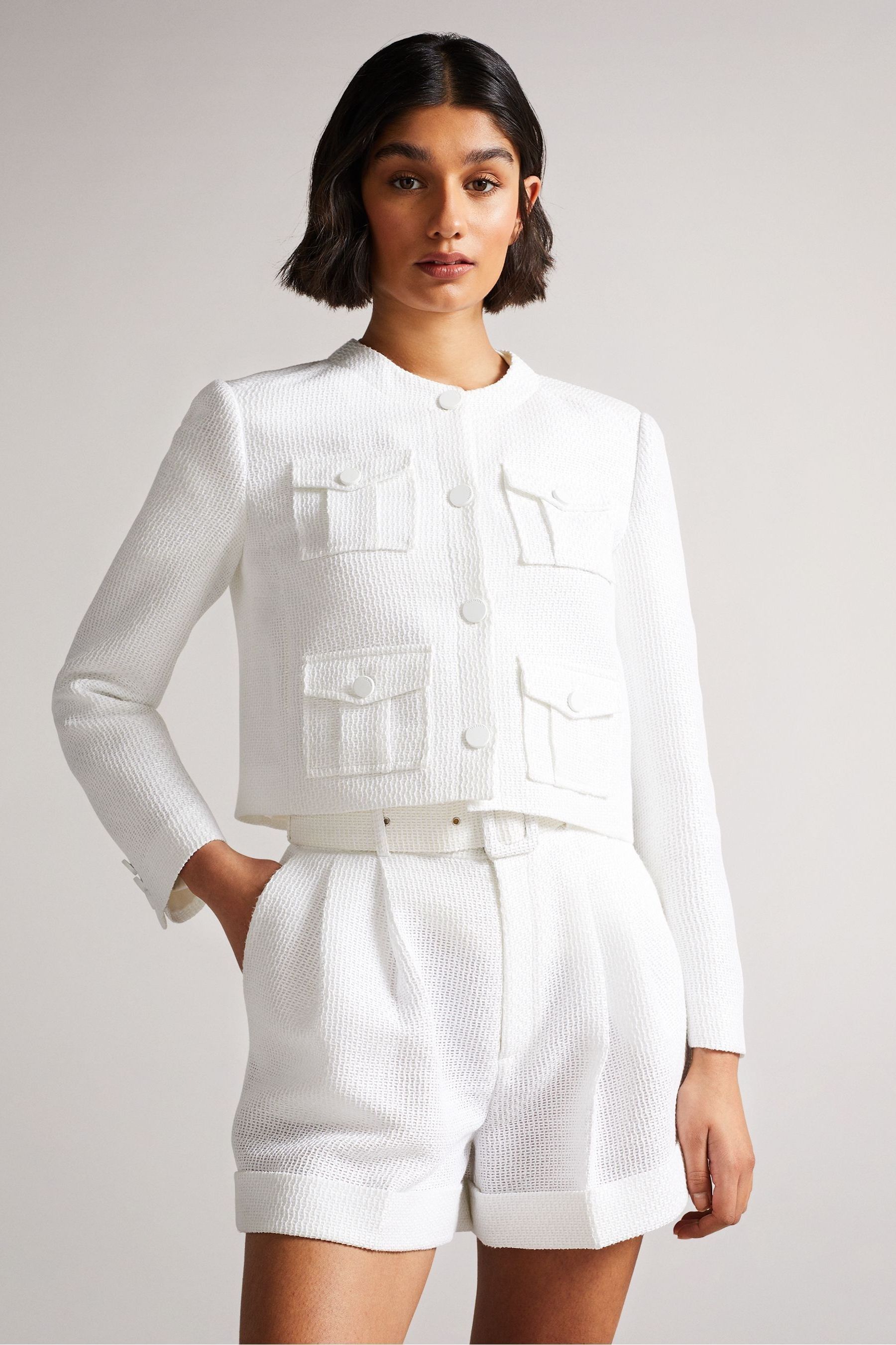 Ted baker white cropped jacket 2025