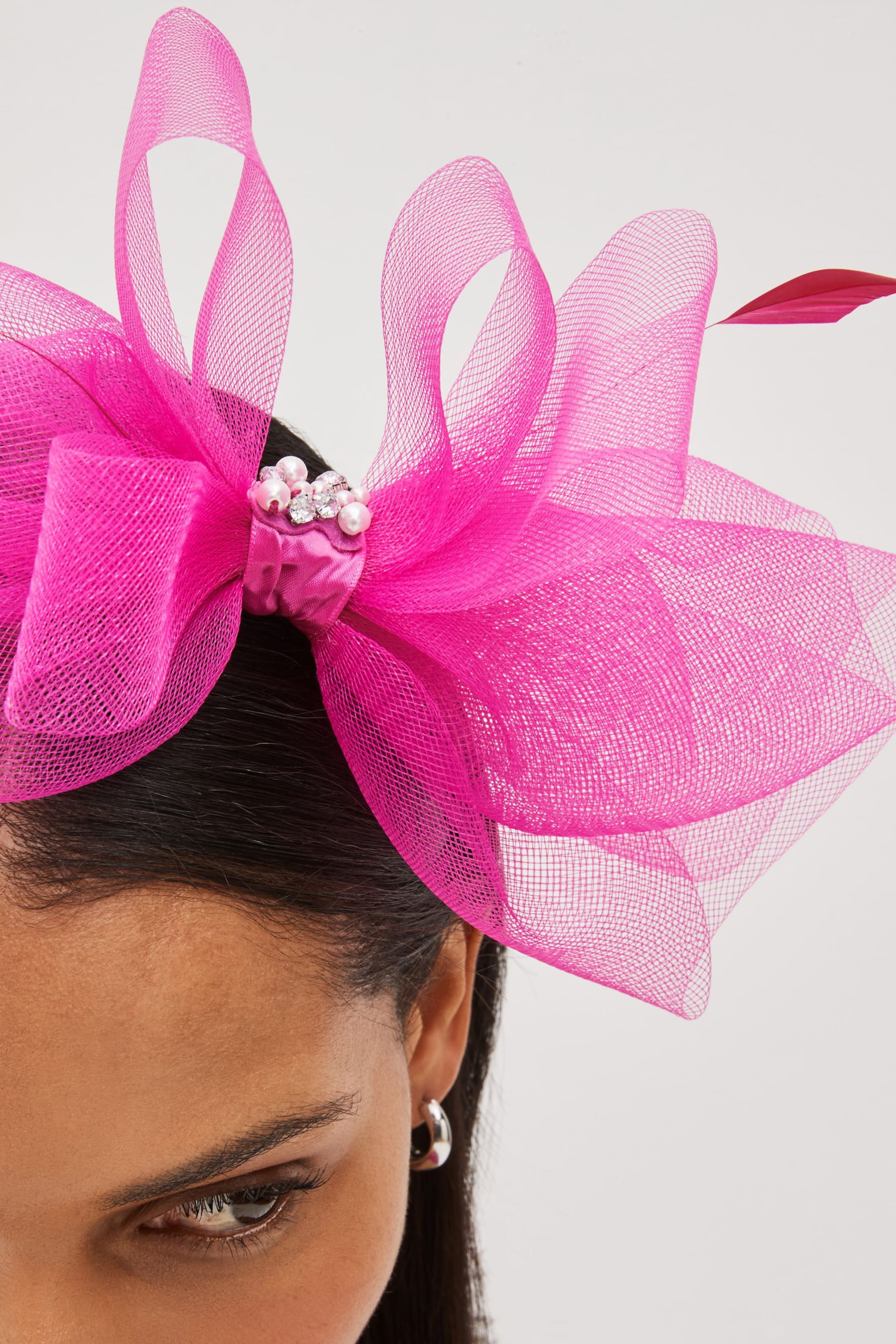 Pink Fascinator Headband - Image 2 of 3
