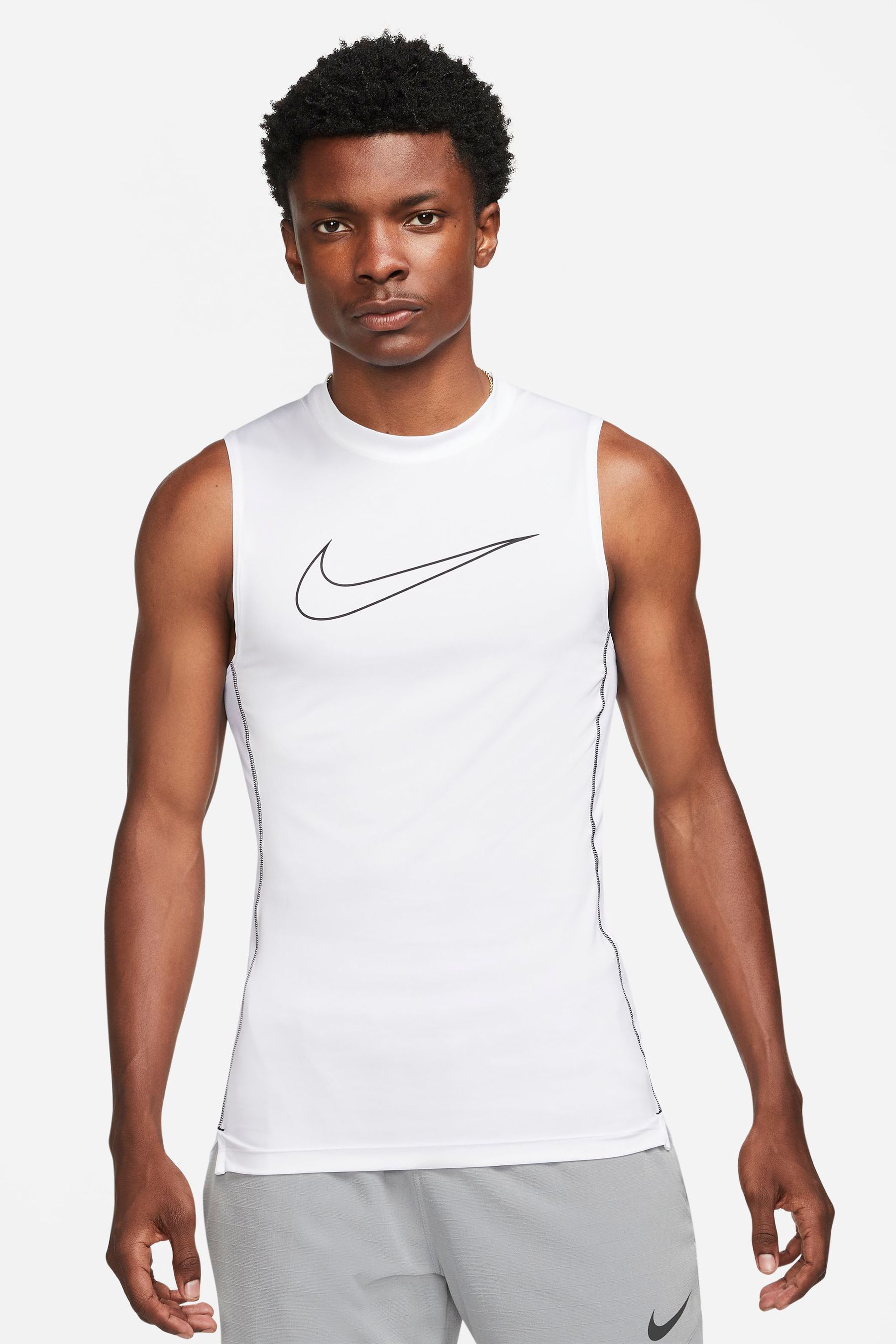 Buy Nike Pro White Dri FIT Tight Fit Training T Shirt from Next Lithuania