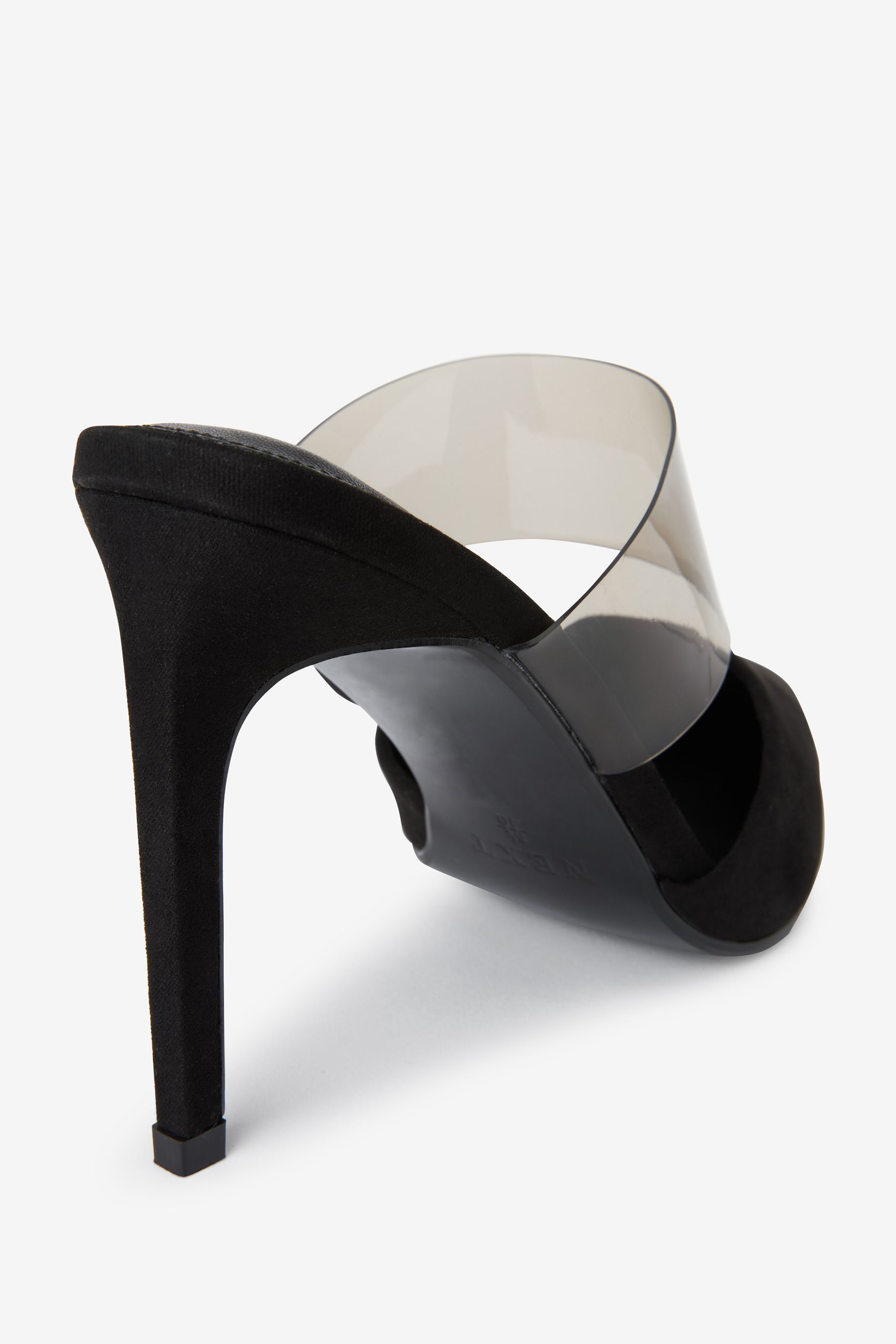 High heeled vinyl mule hot sale