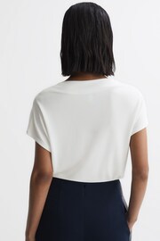 Reiss Cream Poppy High Neck Jersey Top - Image 4 of 4