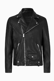 AllSaints Milo Black Biker Jacket - Image 8 of 8