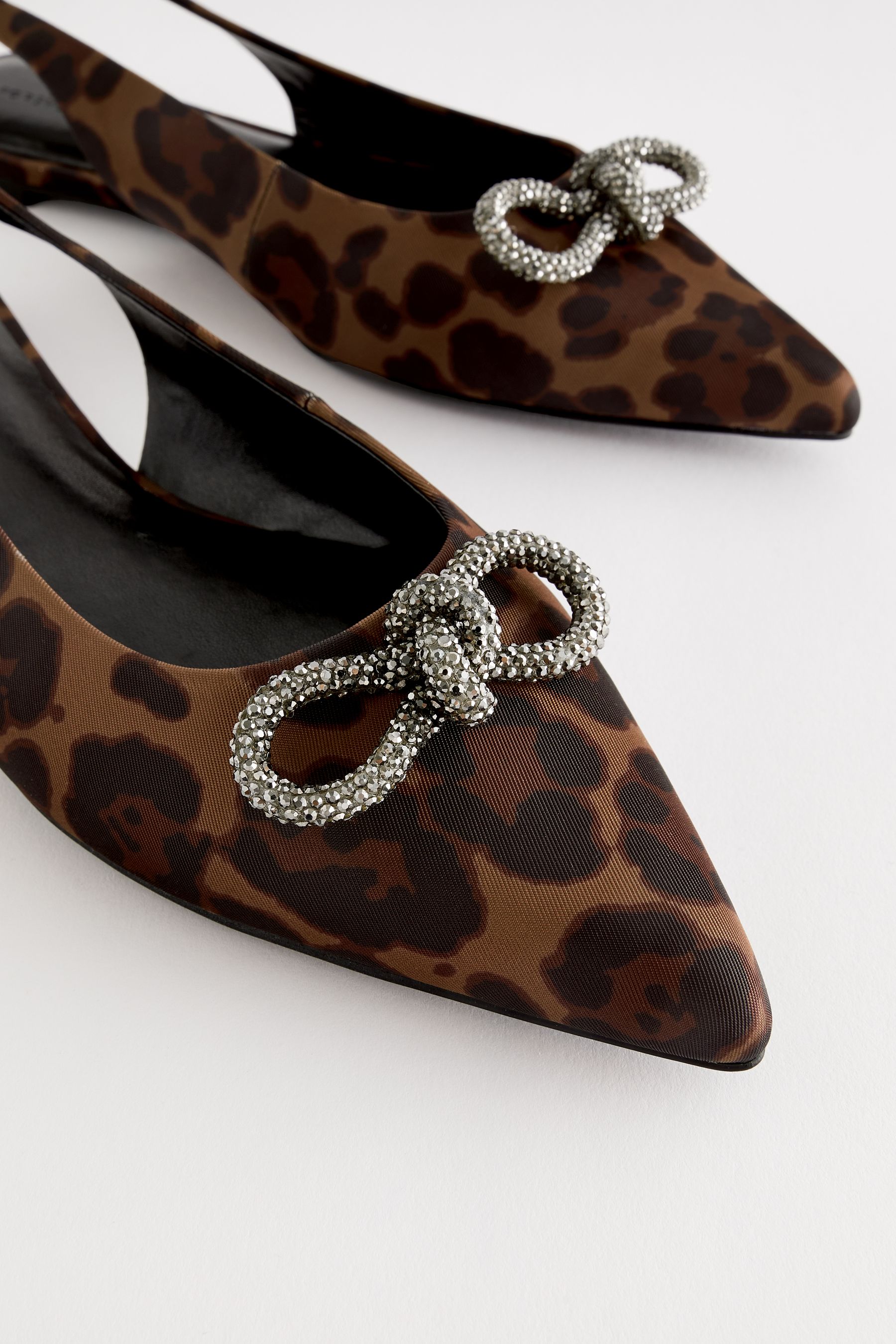 Leopard flats with bow top