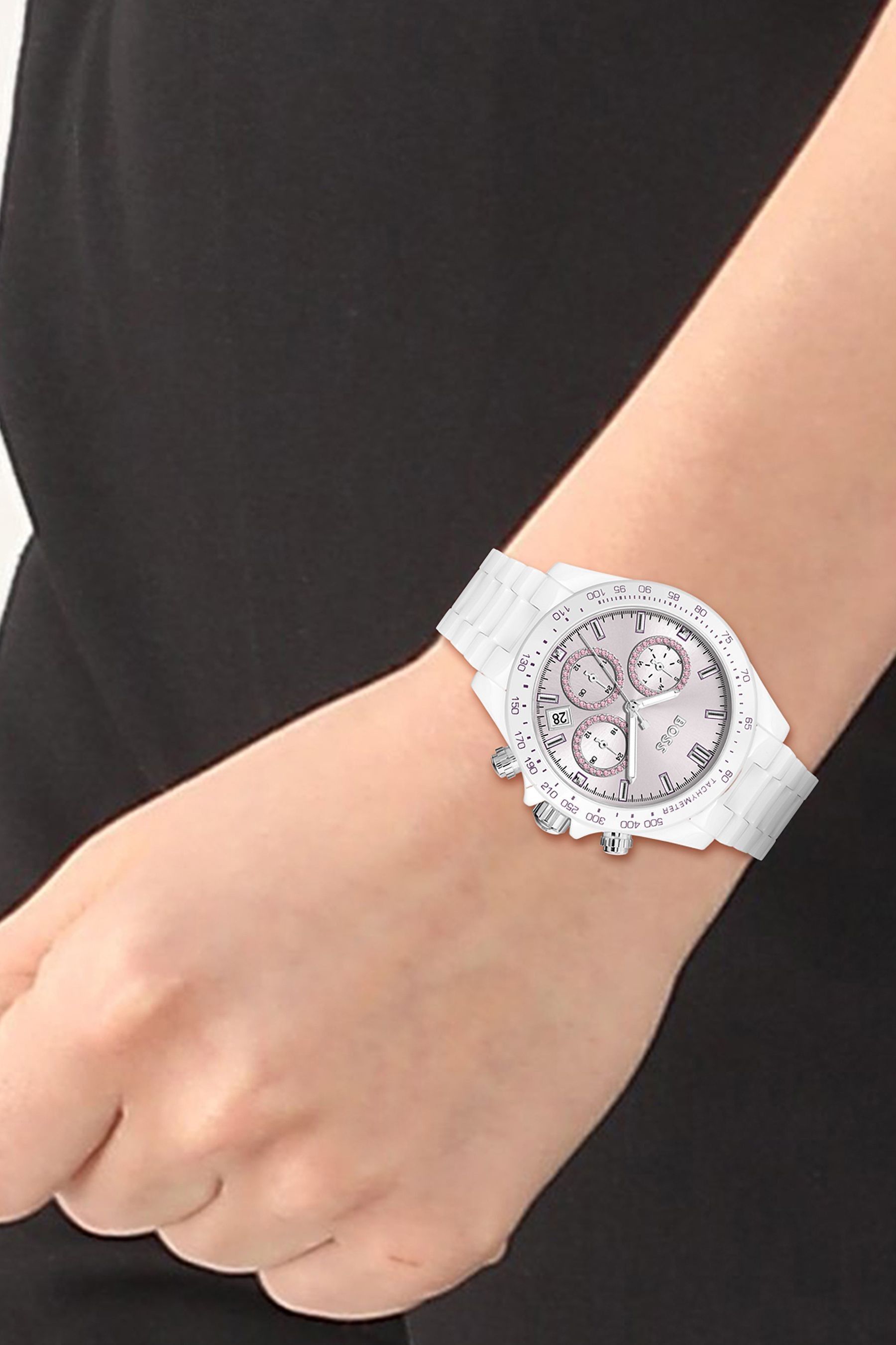 Buy BOSS White Novia Womens Ceramic Watch from the Next UK online shop
