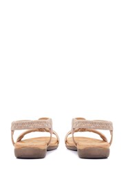 Pavers Gold Flat Strappy Sandals - Image 2 of 5