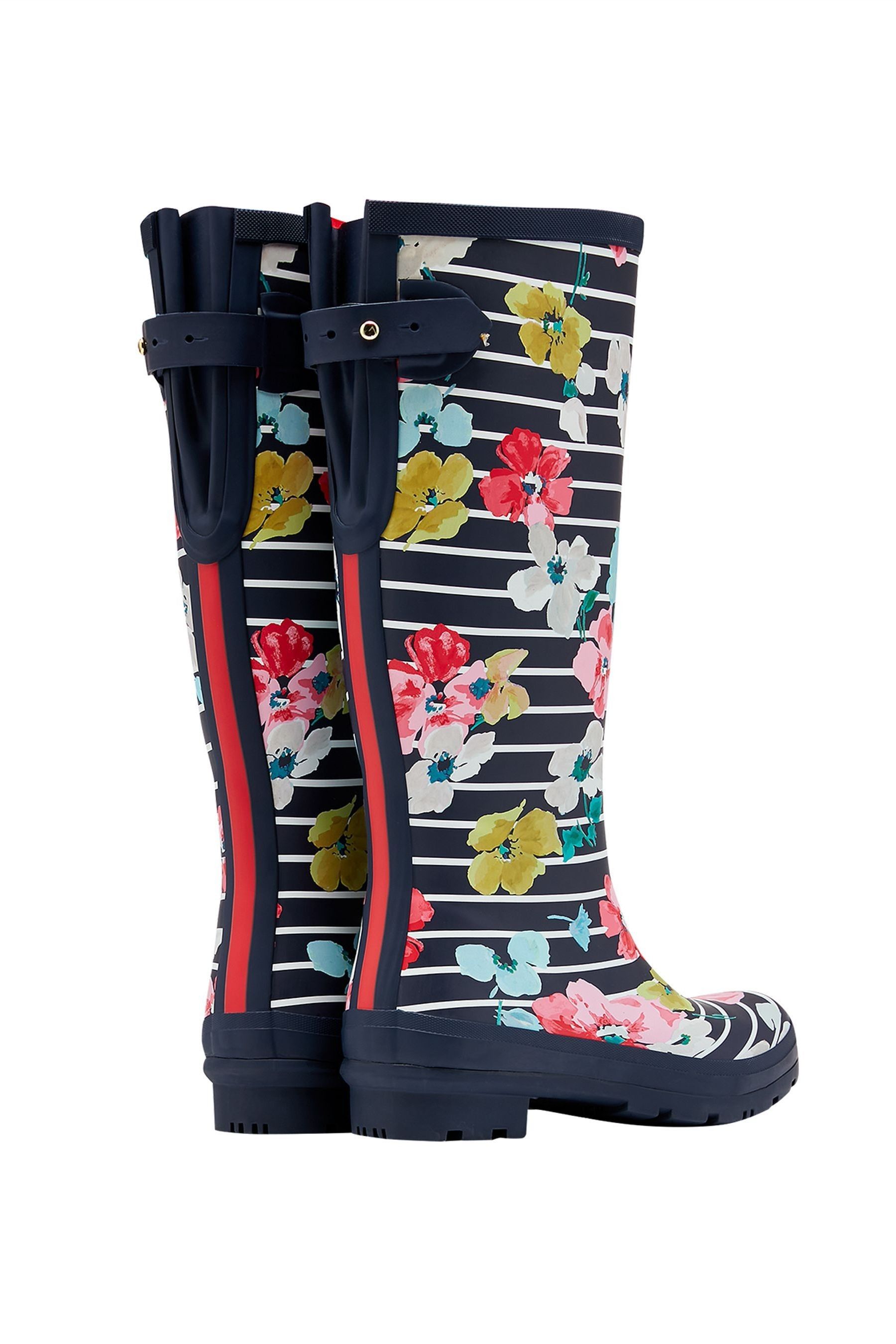 Buy Joules Blue Printed Wellies With Back Gusset from Next Luxembourg