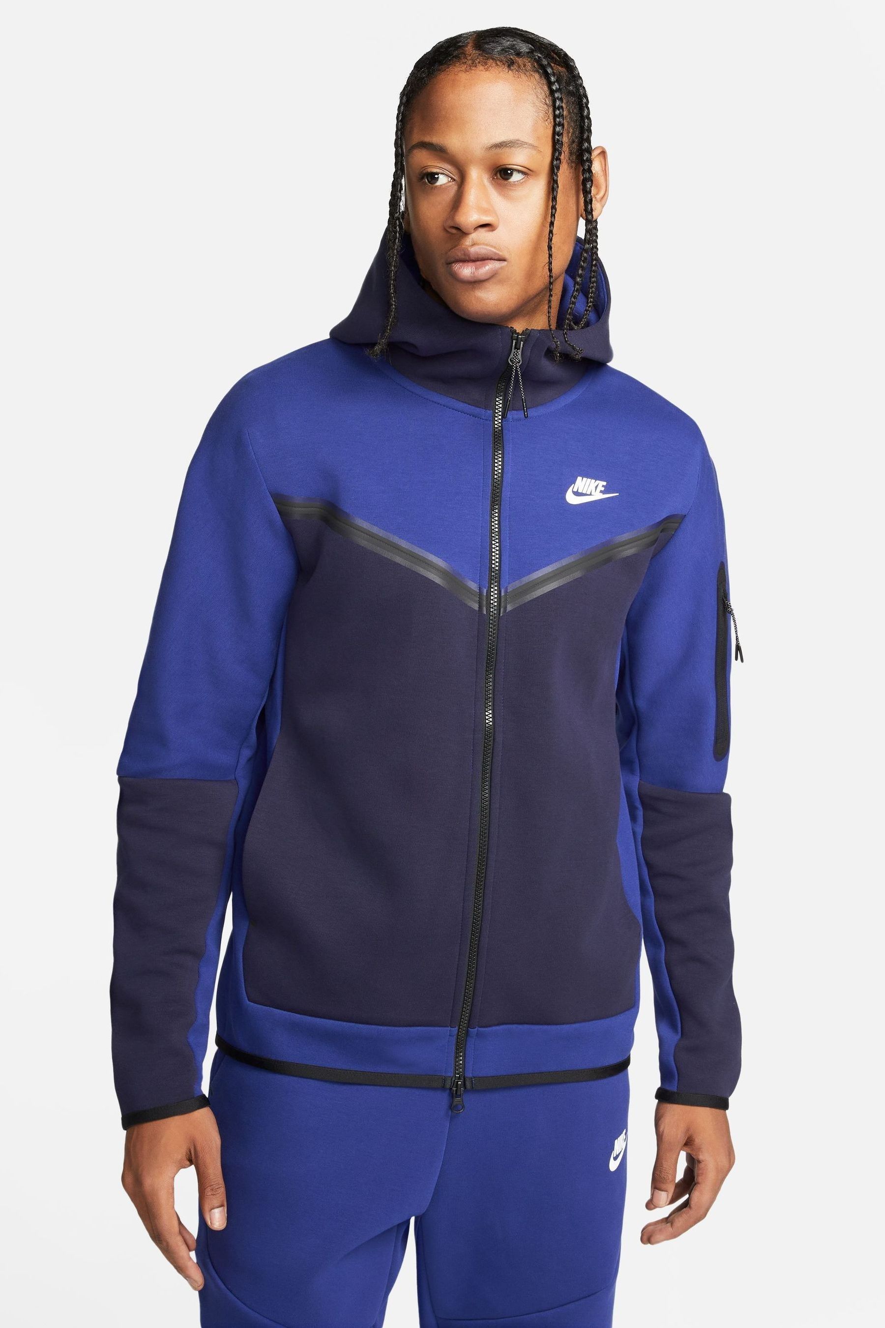Buy Nike Blue Tech Fleece Zip Through Hoodie from Next Lithuania